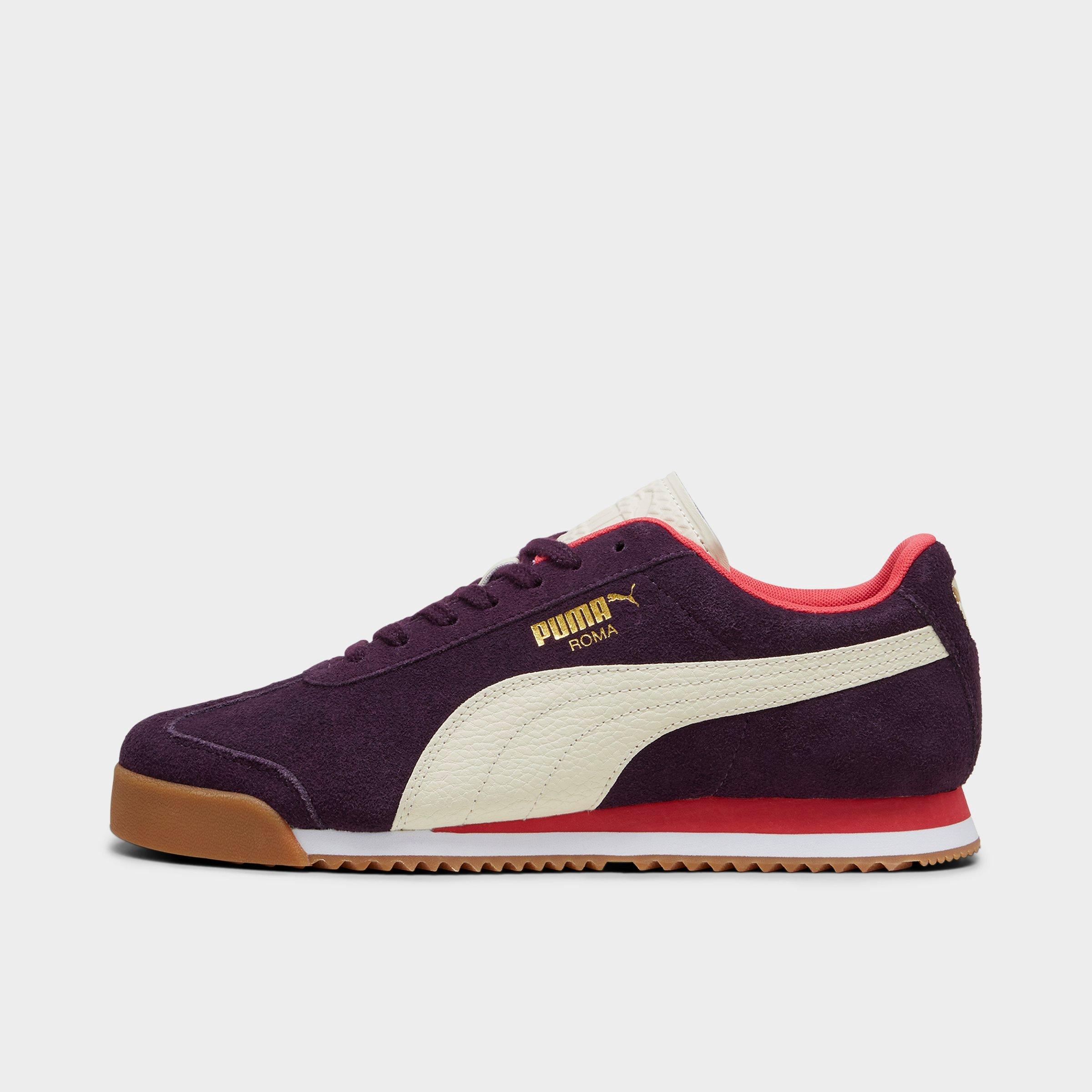 Men's Puma Roma Suede Casual Shoes in Midnight Plum/Alpine Snow/Gum Size: 7.5