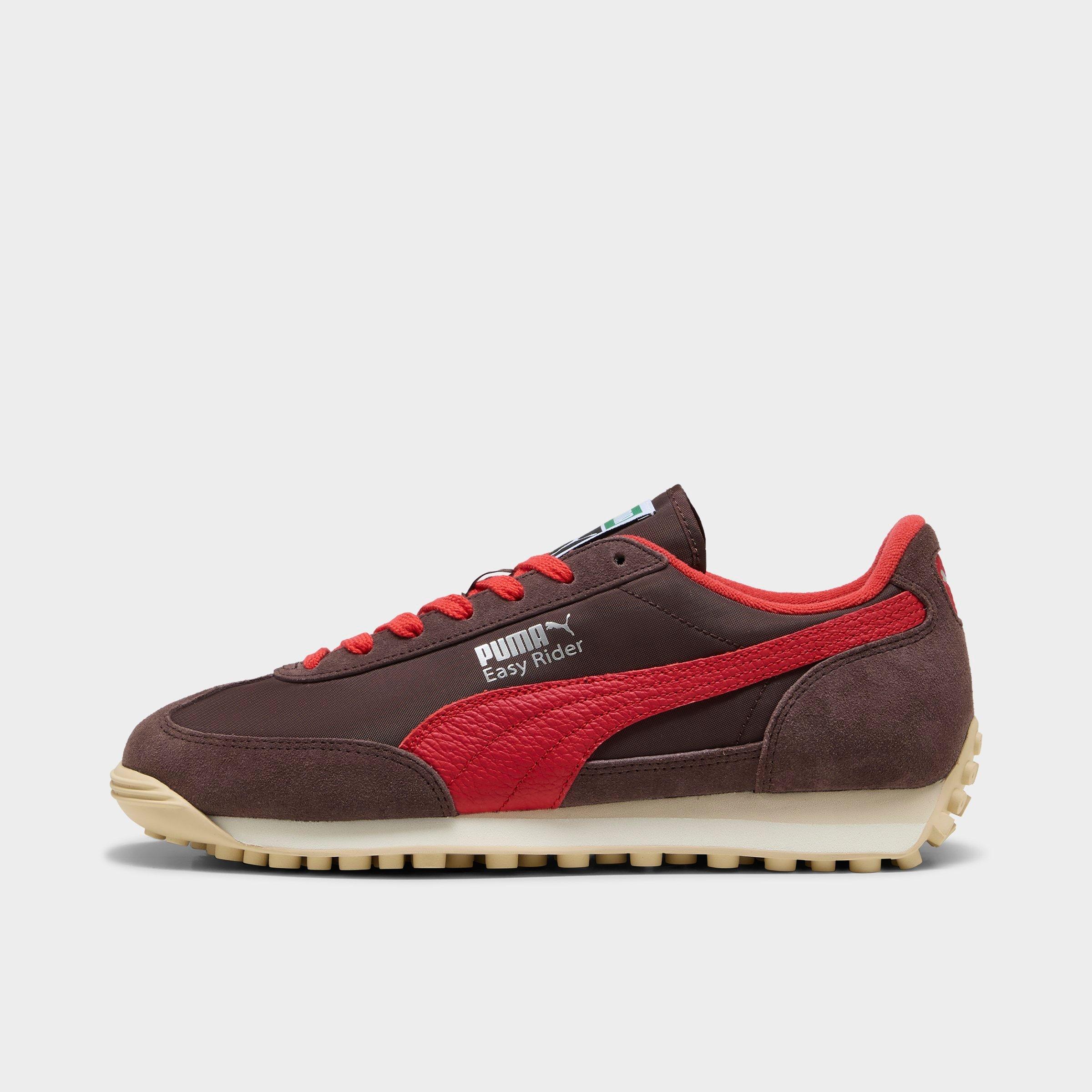 Men's Puma Easy Rider Vintage Casual Shoes in Chocolate Brown/Candy Apple Size: 9.5