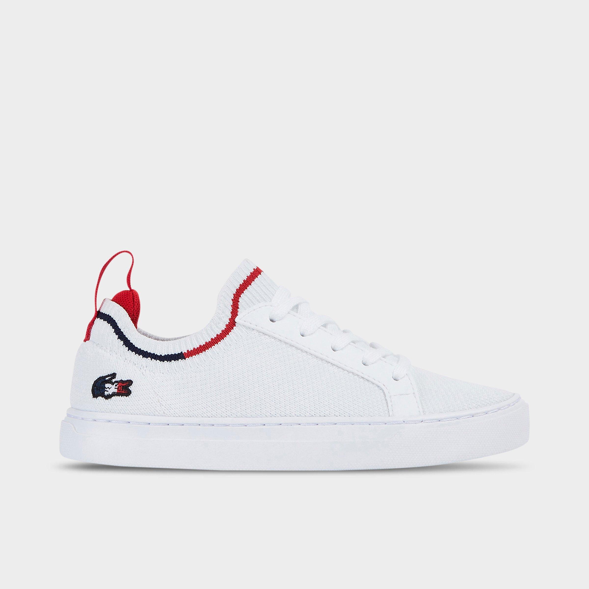 Lacoste Kids Toddler La Piquee Tricolor Stretch Lace Casual Shoes in Open White Size: 4.0