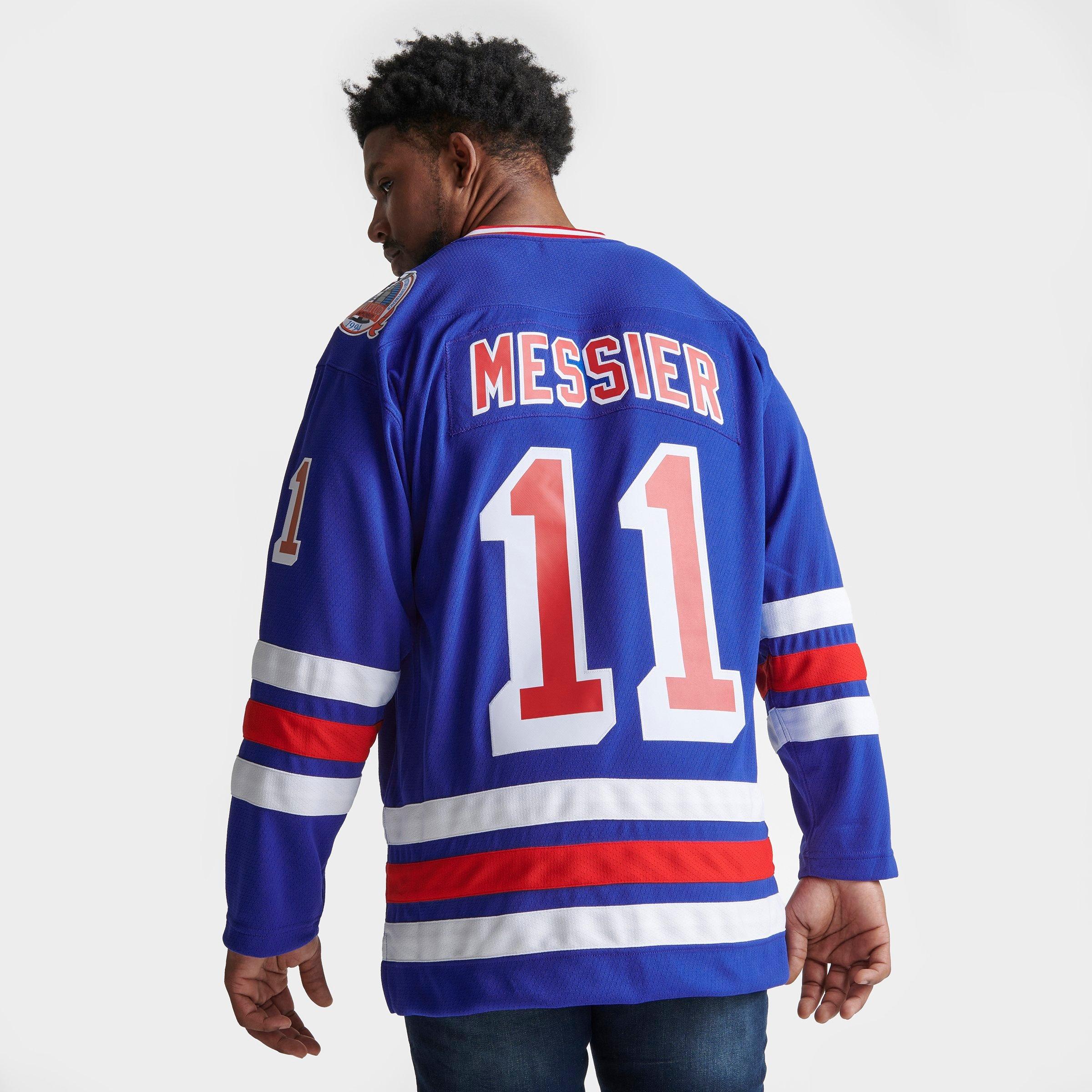 Mark Messier New York Rangers Mitchell & Ness 1993/94 Captain Patch Blue  Line Player Jersey - White