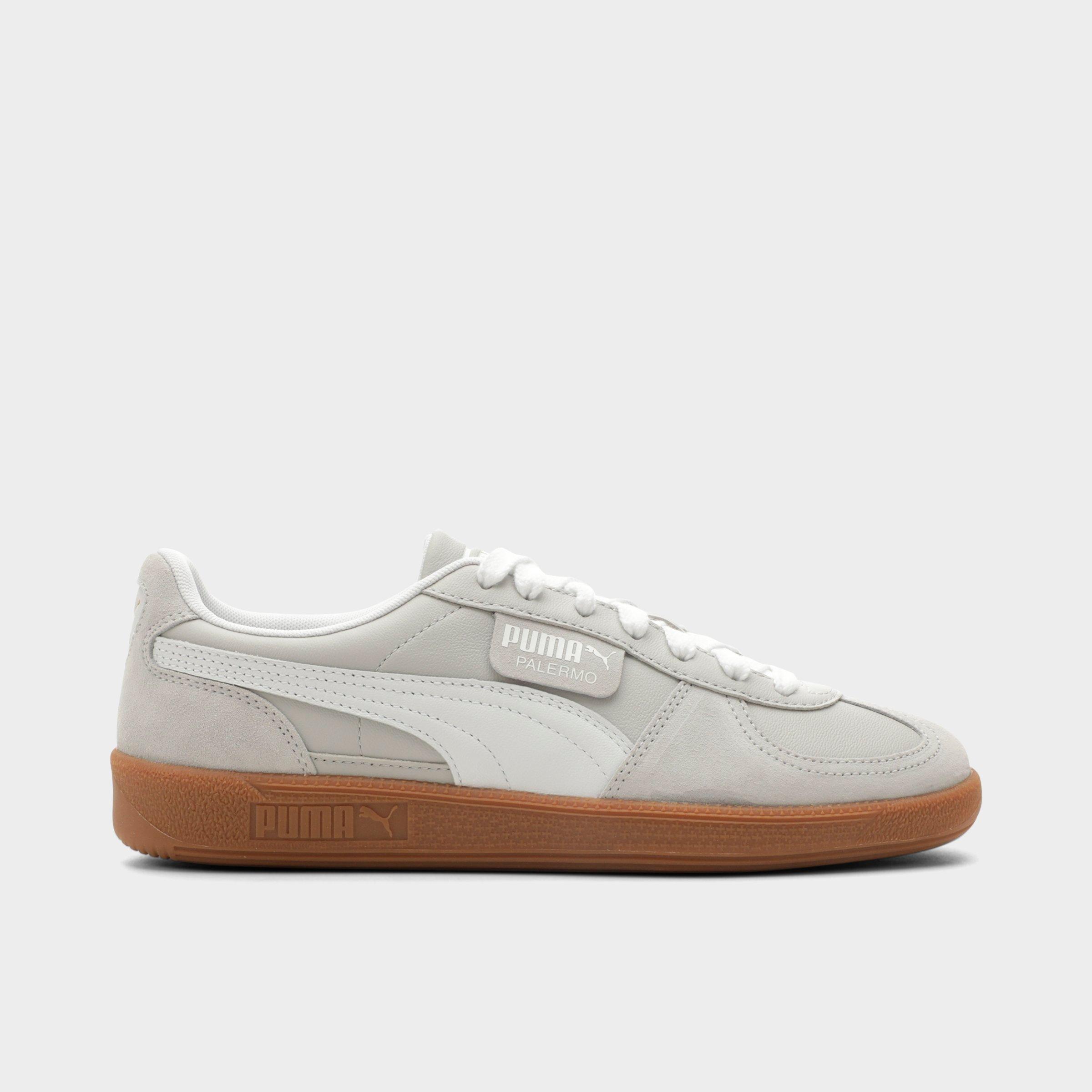 Men's Puma Palermo Casual Shoes in Puma White/Cool Light Grey/Puma Gold Size: 7.5