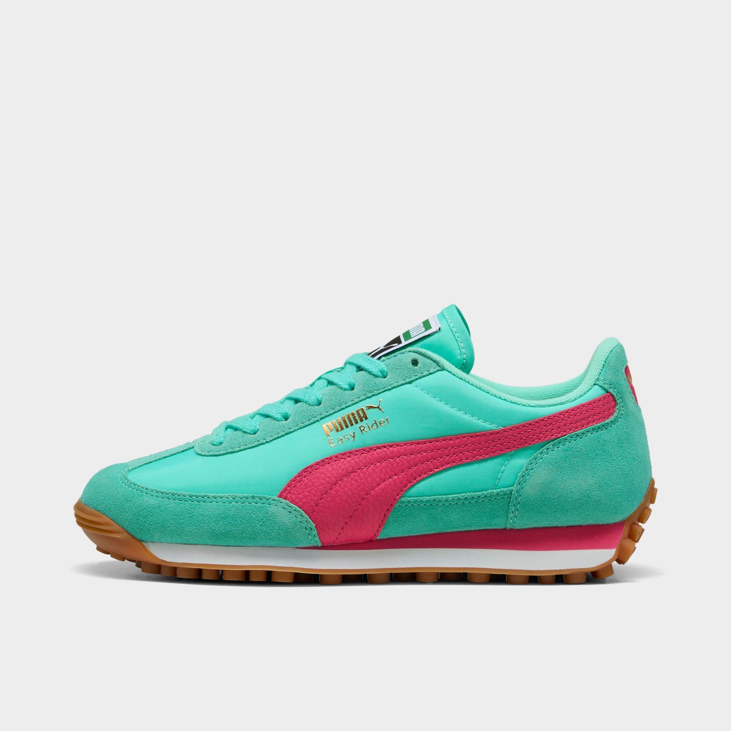 Women's Puma Easy Rider Vintage Casual Shoes in Aquatic/Puma Pink Size: 5.5
