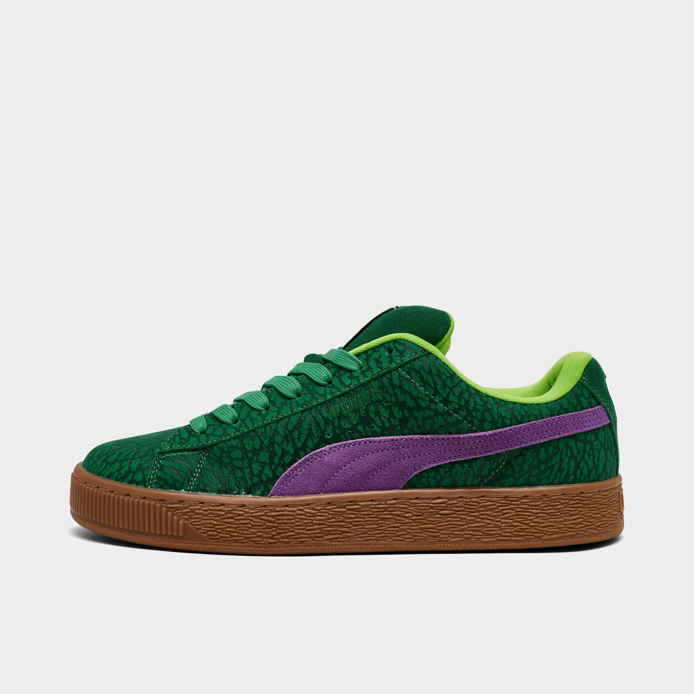 Men's Puma x TMNT Suede XL Casual Shoes in Vine/Multi/Gum Size: 7.5