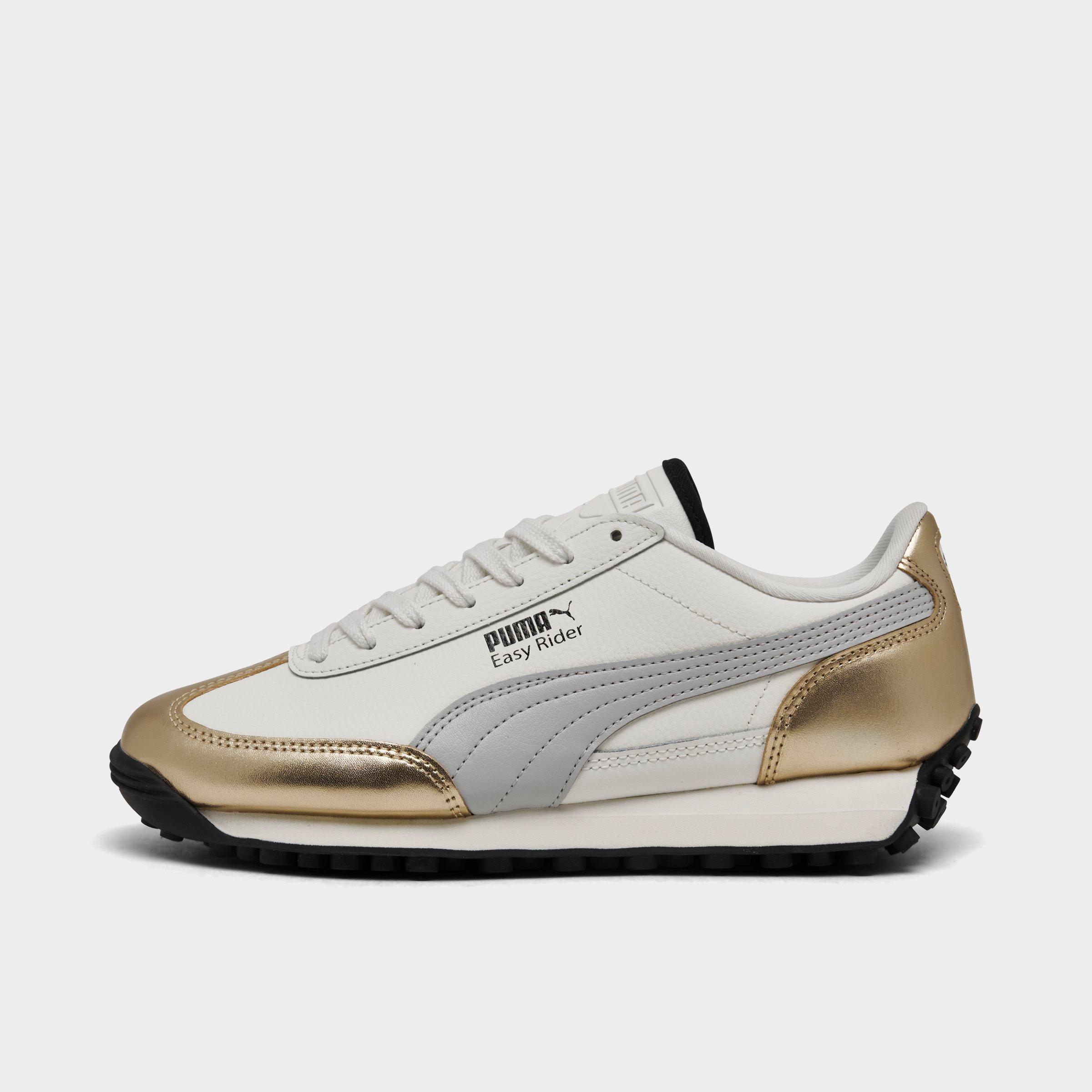 Puma Women's Easy Rider Casual Shoes in White/Metallic/White Size 9.0 Leather/Suede