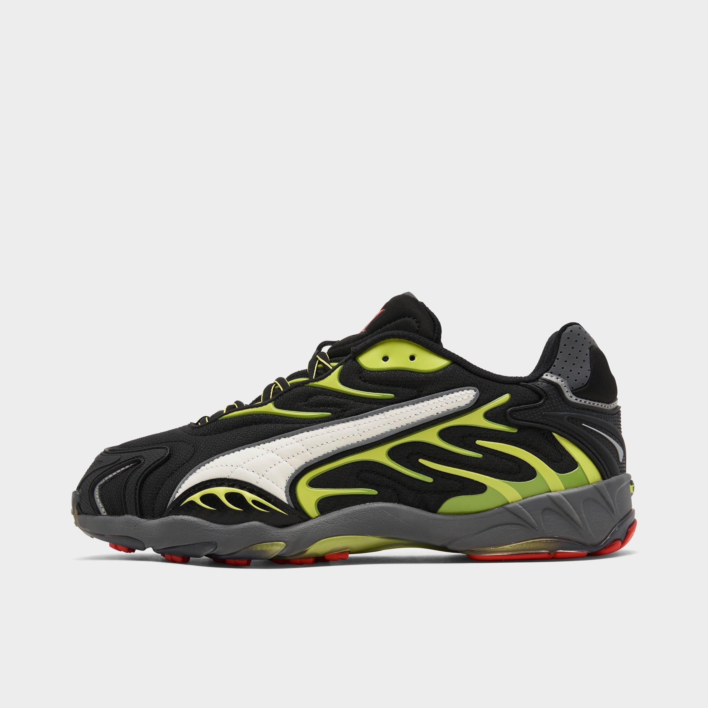 Shop Puma Men's Inhale Casual Shoes In  Black/warm White/lime/red
