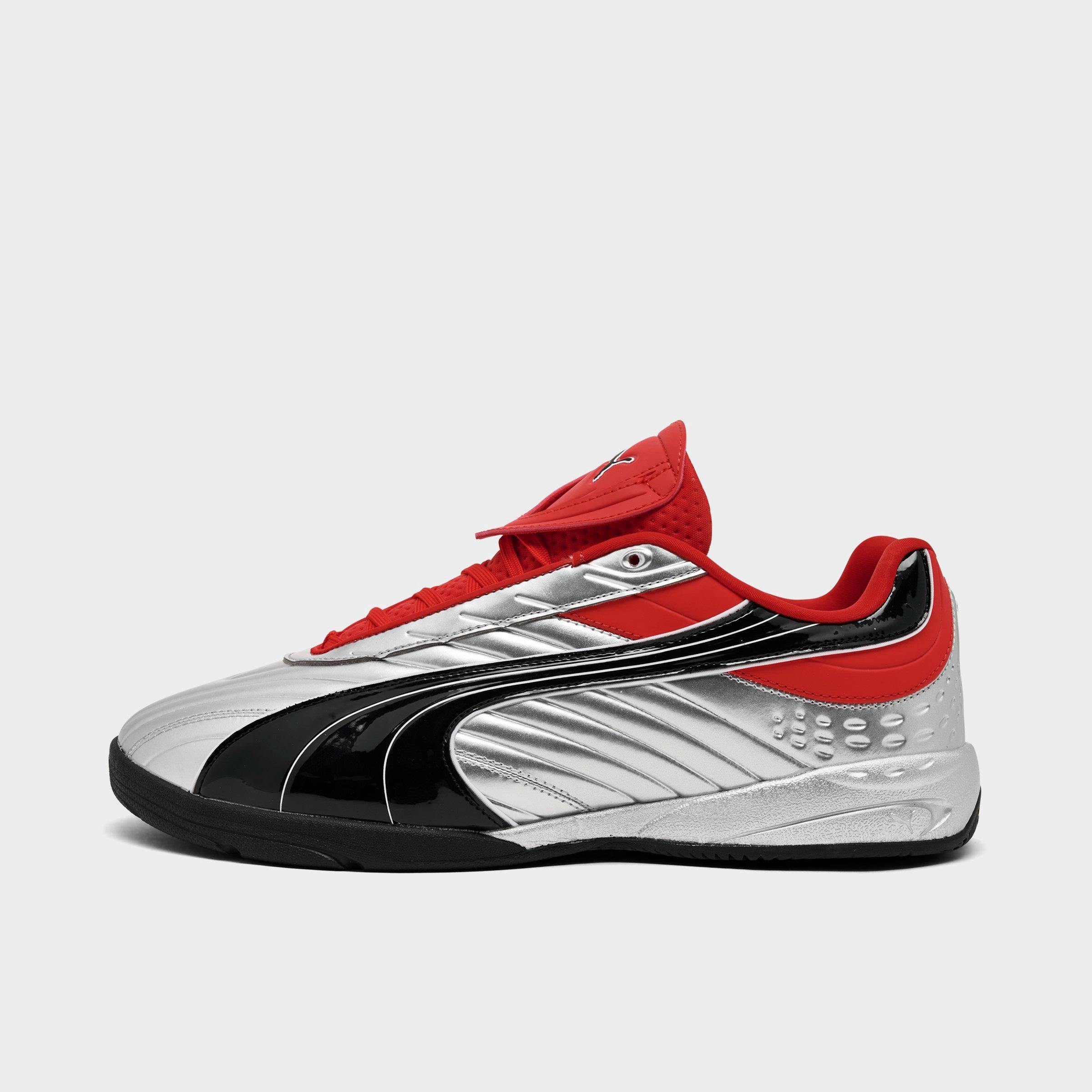 Men's Puma V-S2 Goalgetter Casual Shoes in Puma Silver/For All Time Red Size: 7.5