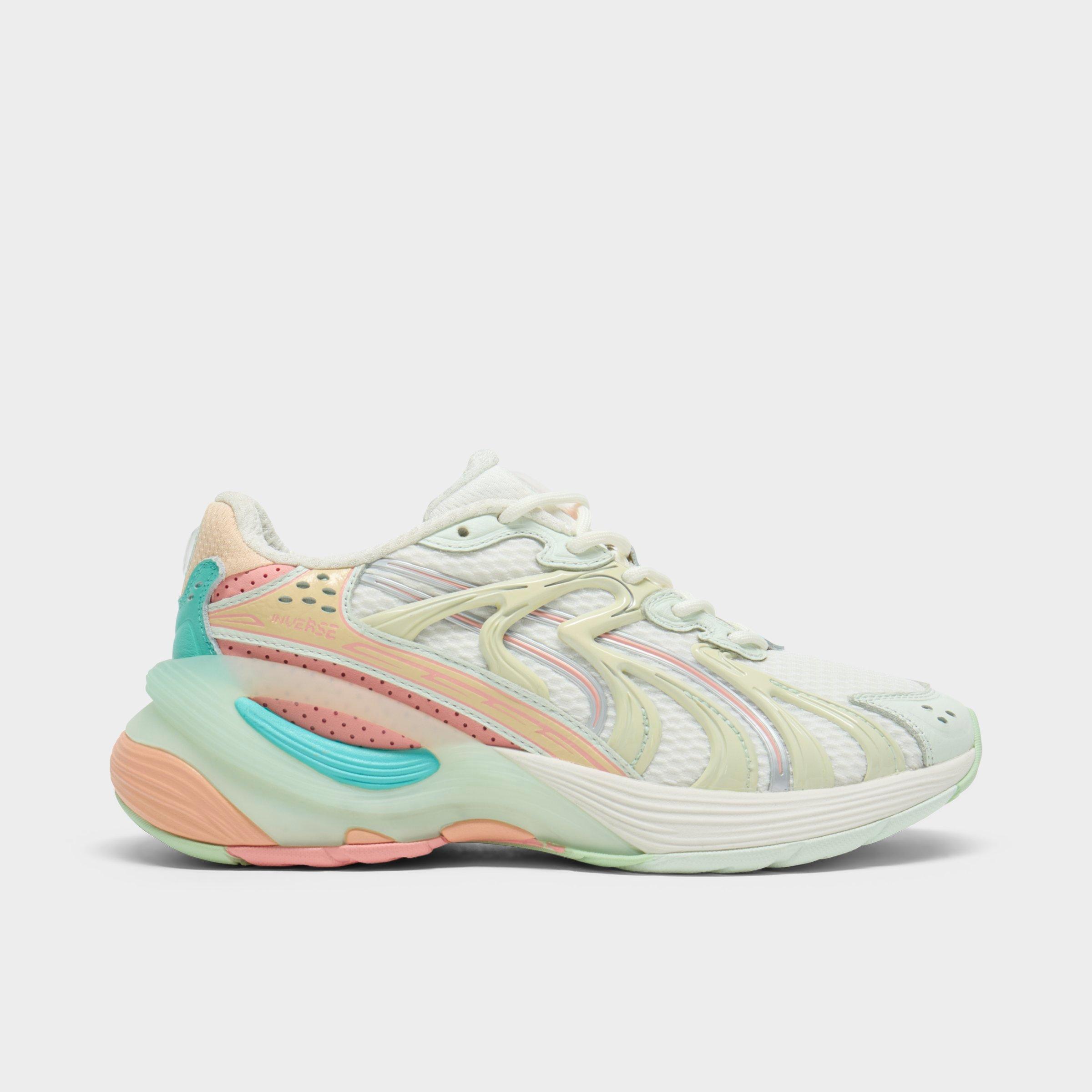 Women's Puma Inverse Heat Casual Shoes in Warm White/Peach Fizz/Light Mint Size: 5.5