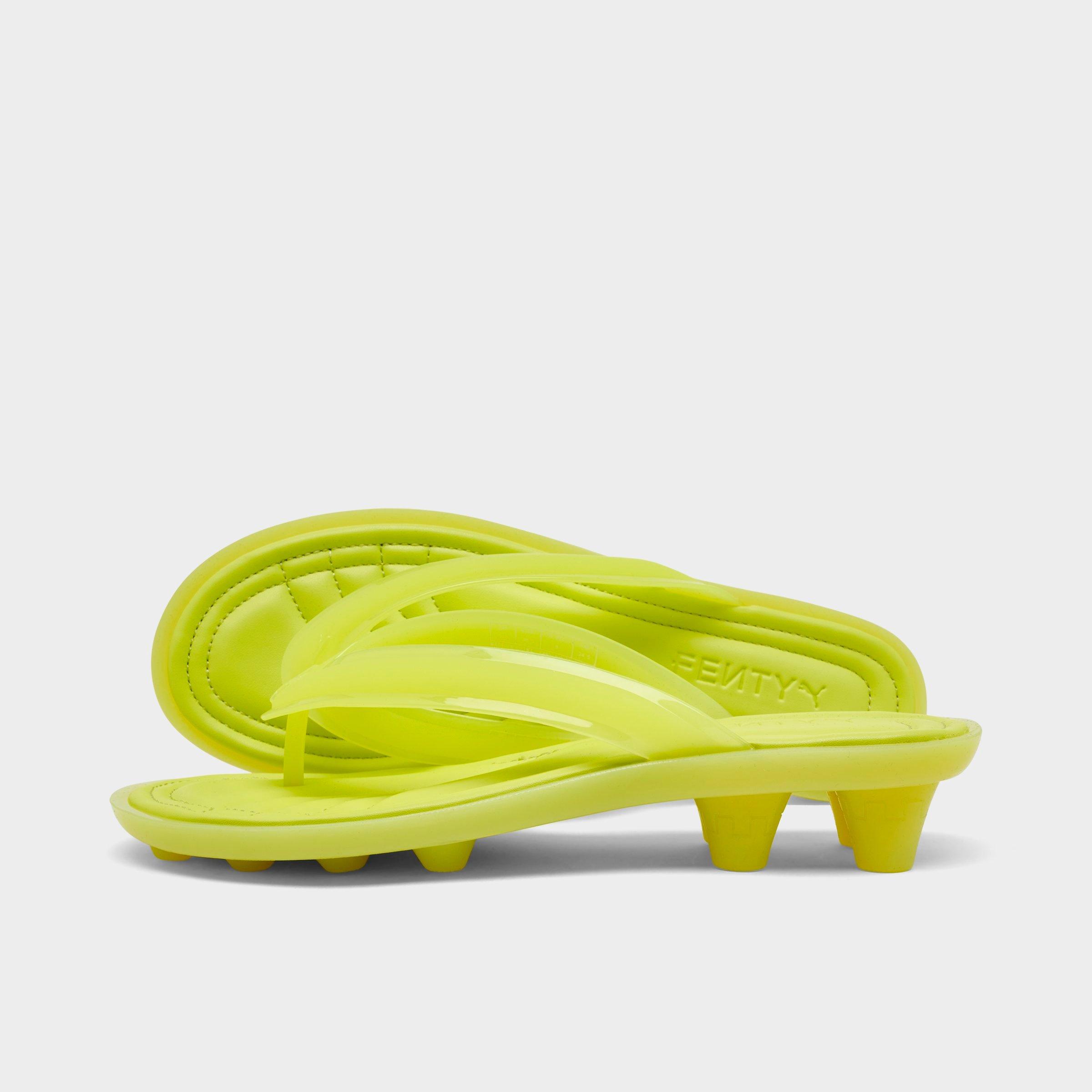PUMA Women's X FENTY Cat Cleat Jelly Flip-Flop Sandals in Lime Sheen Size: 6.0
