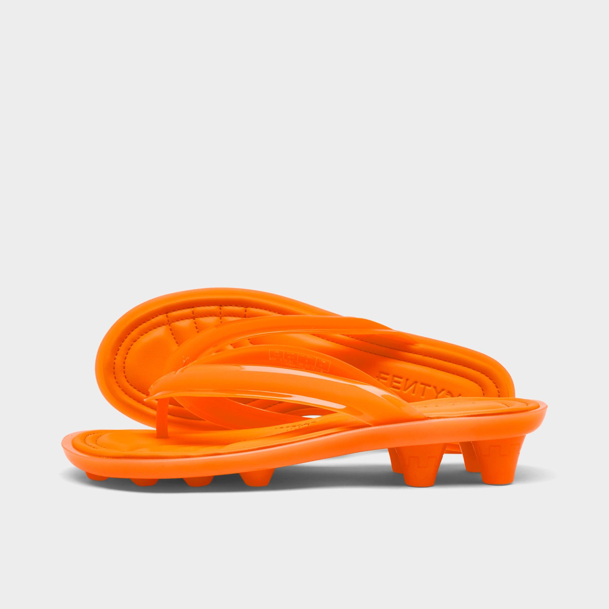 PUMA Women's X FENTY Cat Cleat Jelly Flip-Flop Sandals in Pumpkin Pie Size: 6
