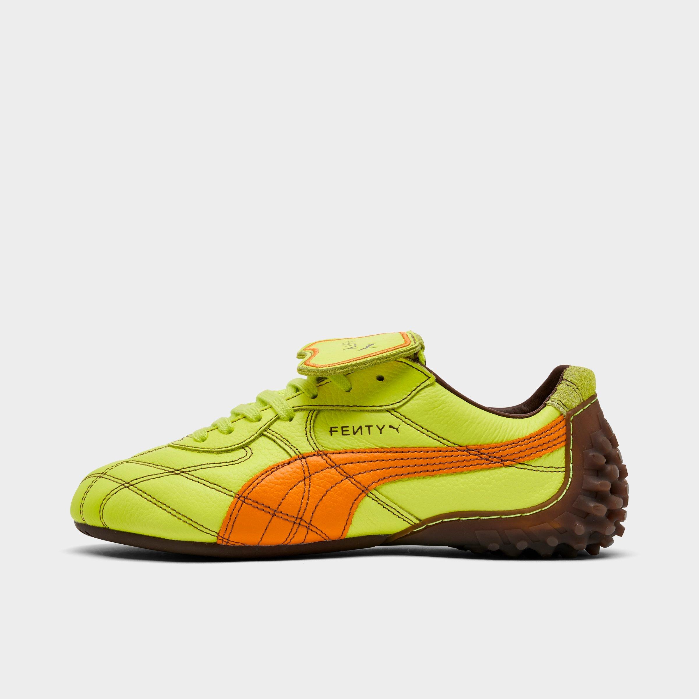PUMA Women's X FENTY Avanti LS Stitched Casual Shoes in Lime Sheen/Pumpkin Pie Size: 6