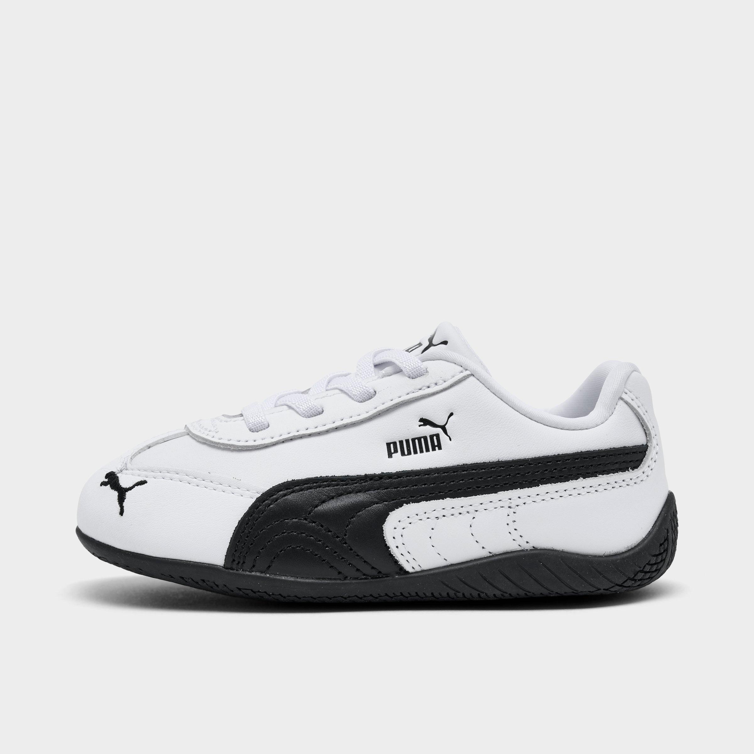 Kids Toddler Puma Speedcat Leather Casual Shoes in White/Black Size: 5.0
