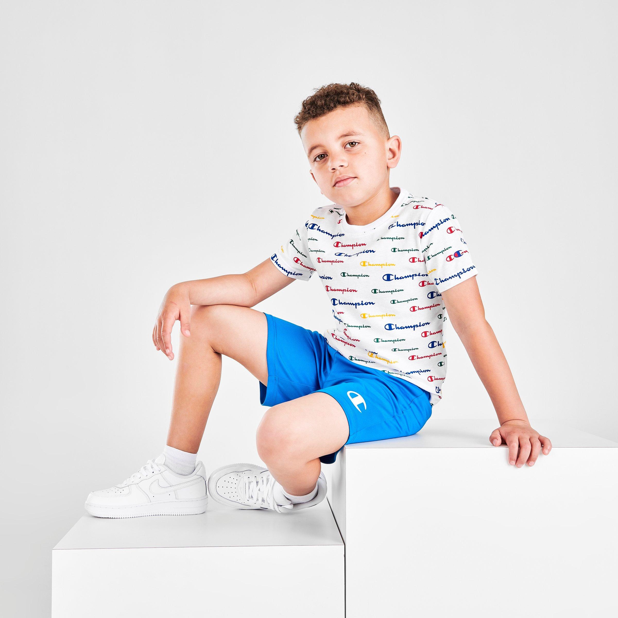 Champion Tracksuit Toddler Outfits Toddler Champion Set Champion Boys'  Little Kids' Allover Print Script Multi-color