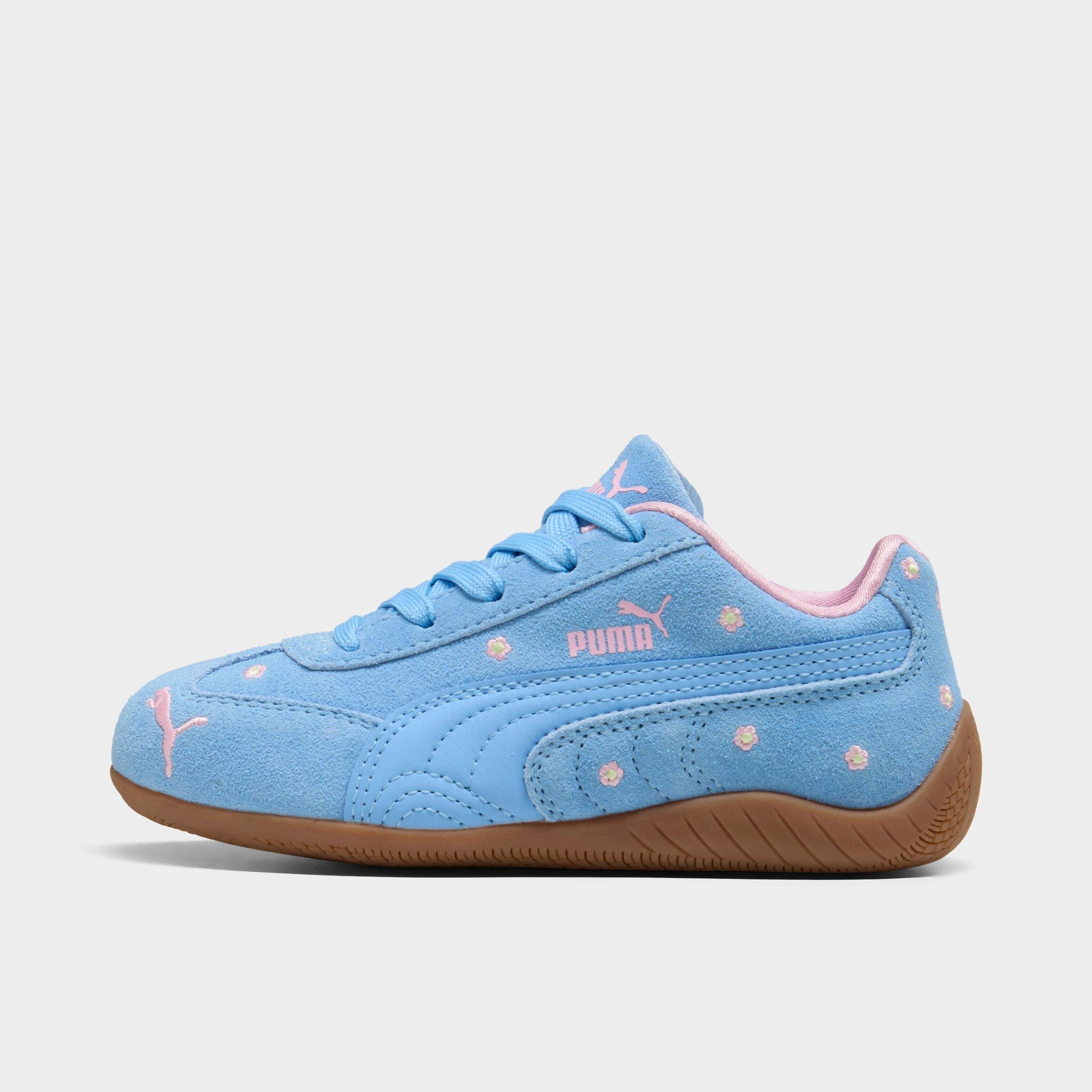 Girls' Little Kids Puma Speedcat Spring Casual Shoes in Team Light Blue/Gum Size: 11.5