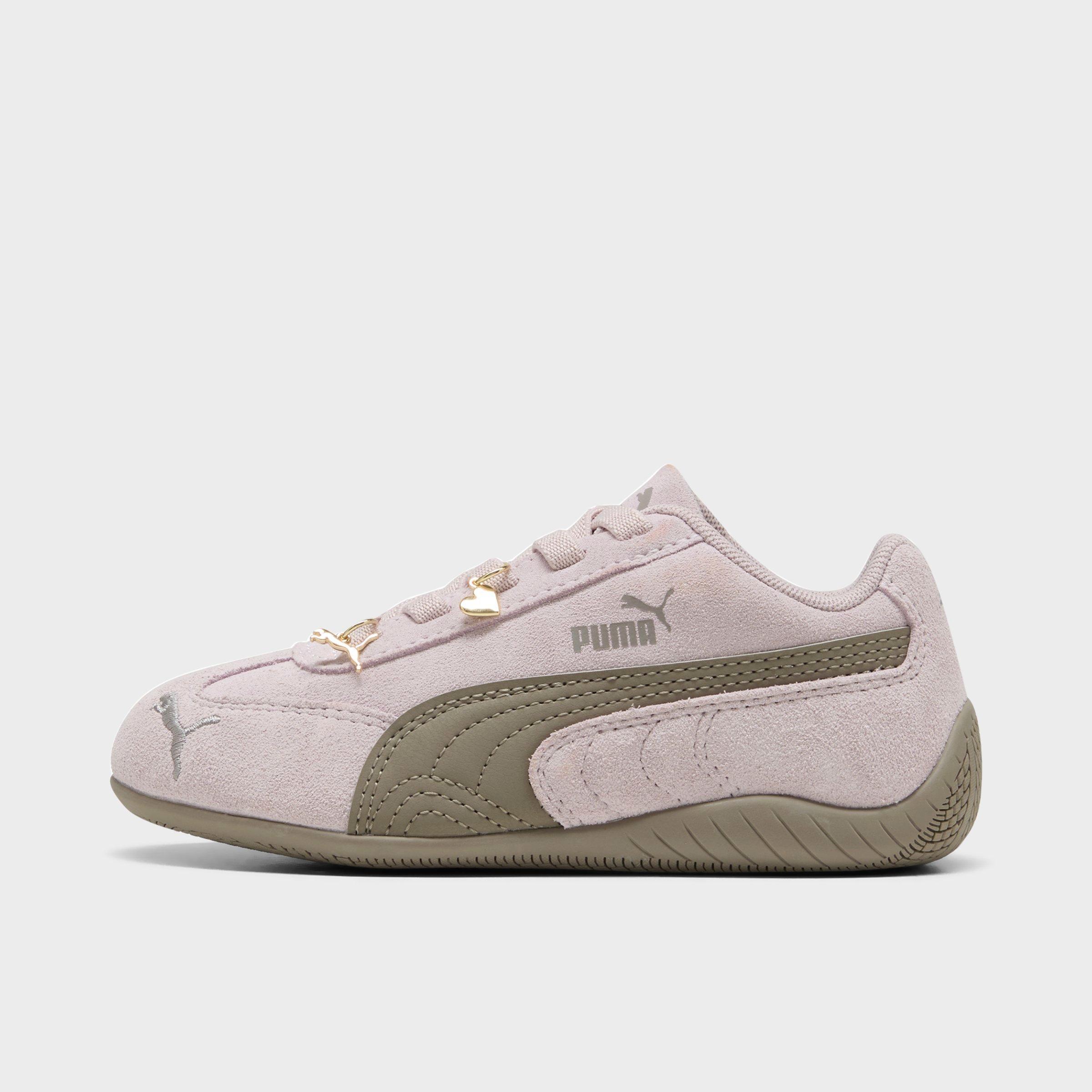 Girls' Little Kids Puma Speedcat Charmies Casual Shoes in Misty Pink/Mouse Gray Size: 3.0