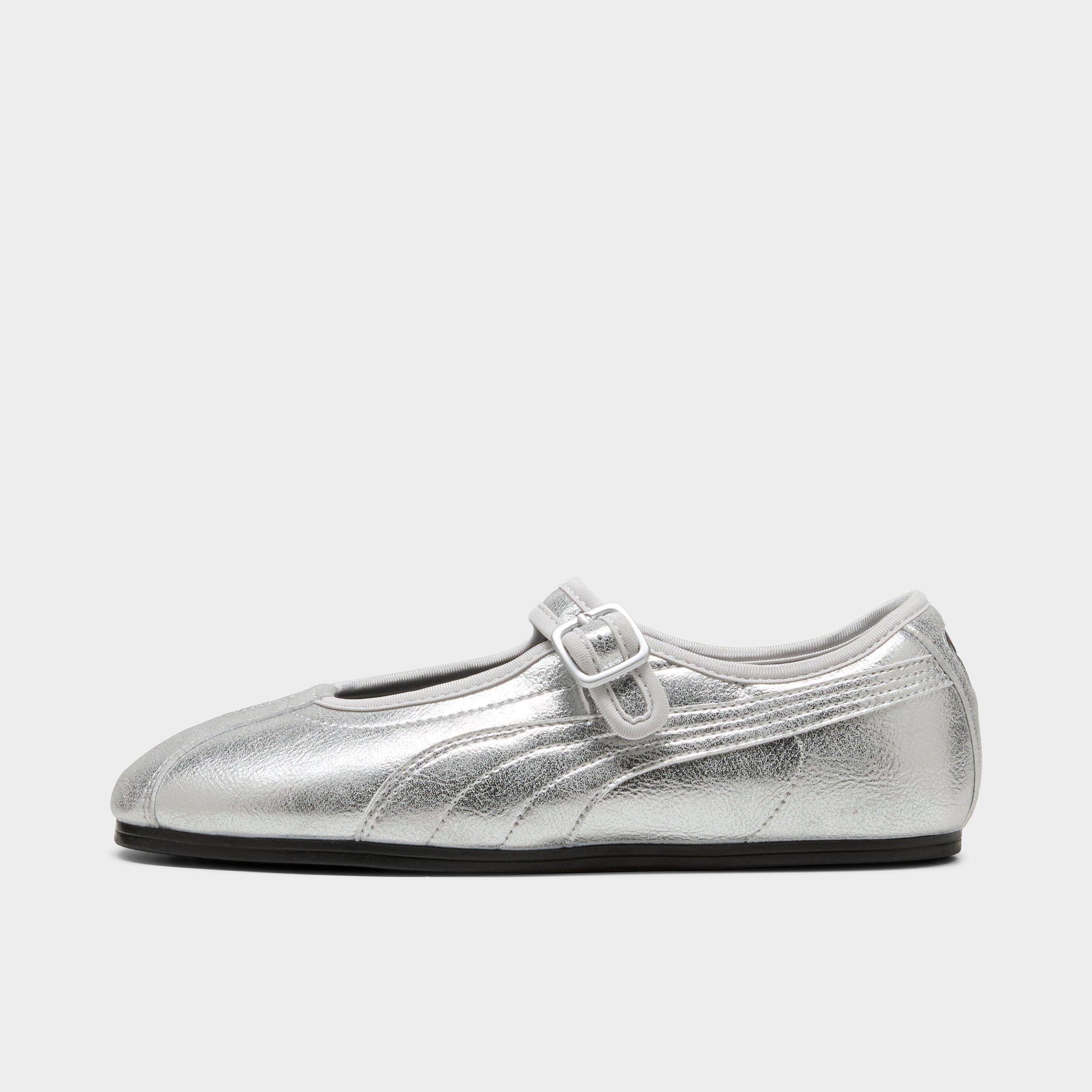 Women's Puma Tacklette Mary Jane Metallic Leather Casual Shoes