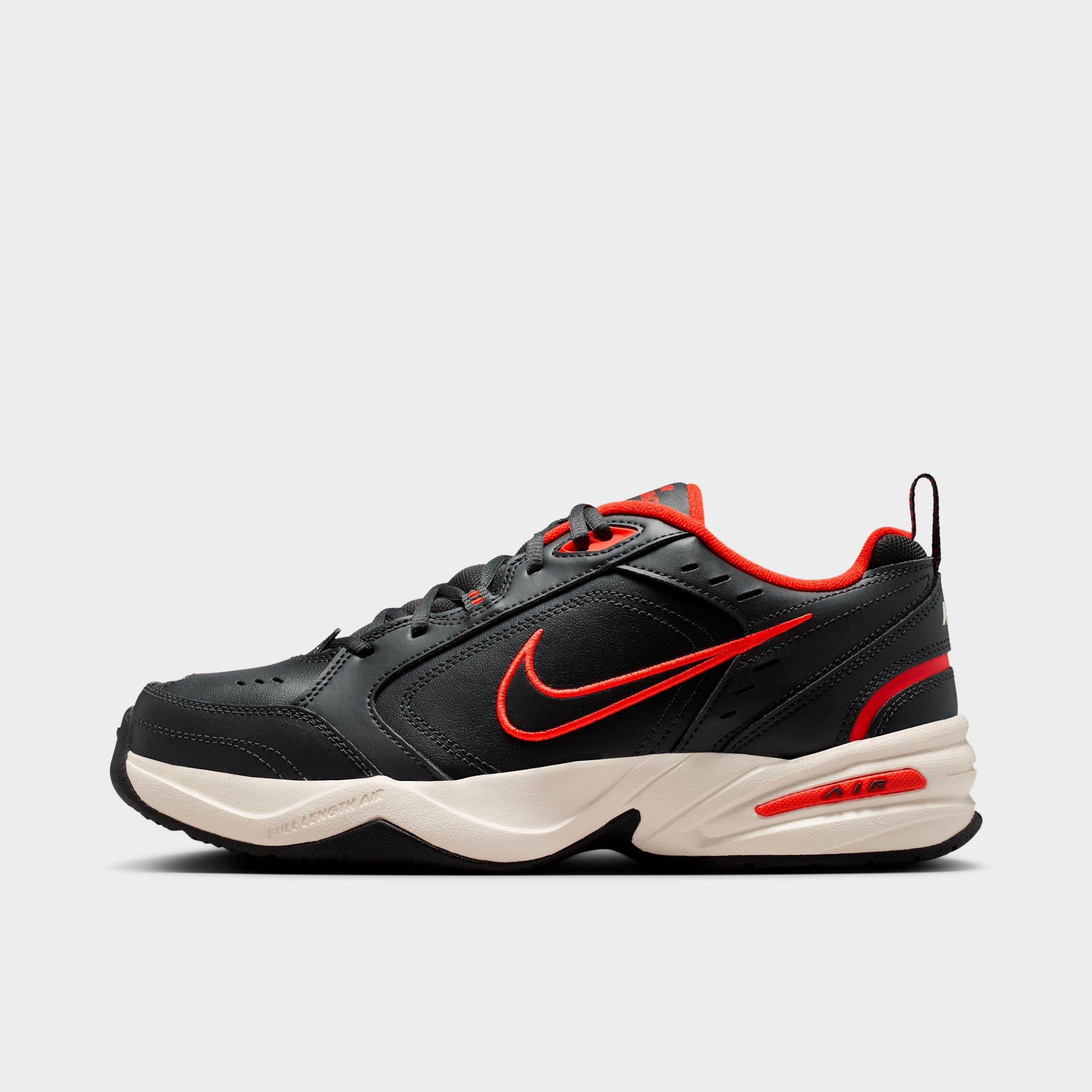 Nike Men's Air Monarch IV Casual Shoes in Dark Smoke Grey/Picante Red/Pale Ivory Size: 9.5