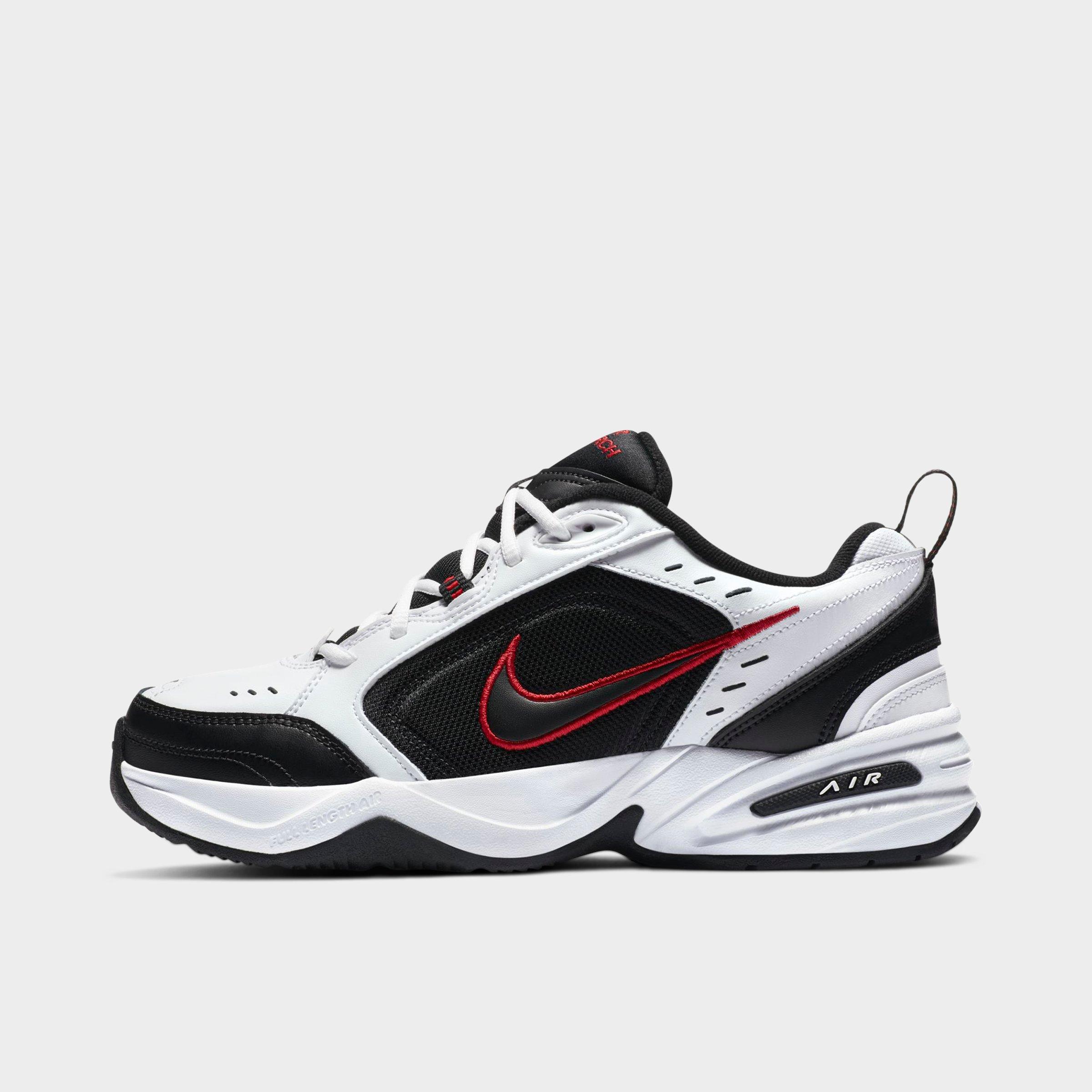 Nike Men's Air Monarch IV Casual Shoes in White/Black/Varsity Red Size: 7.5