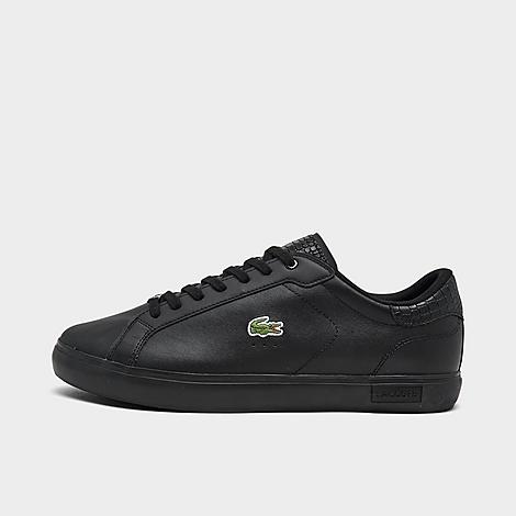Shop Lacoste Men's Powercourt Leather Casual Shoes In Black/black
