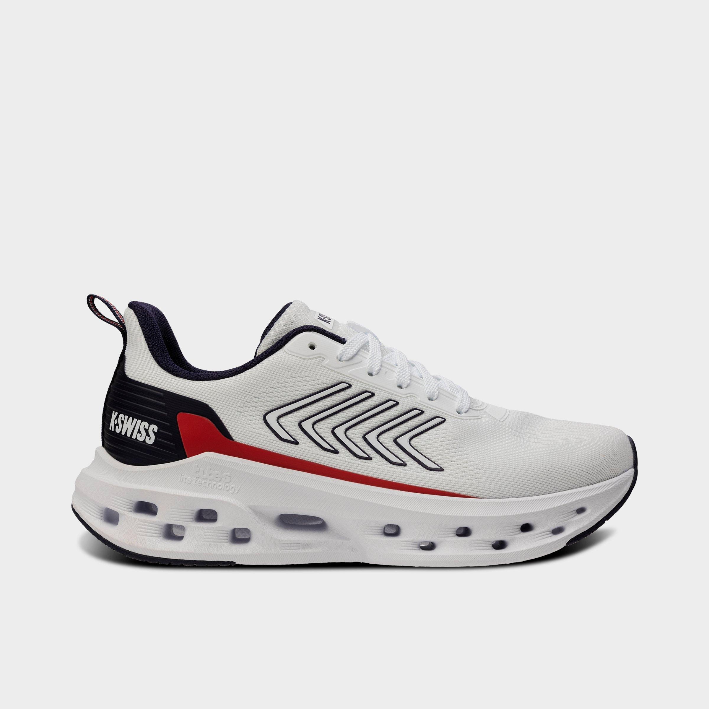 K-Swiss Men's Melrose Tubes Lite Casual Shoes in White/Navy/Red Size: 6.5