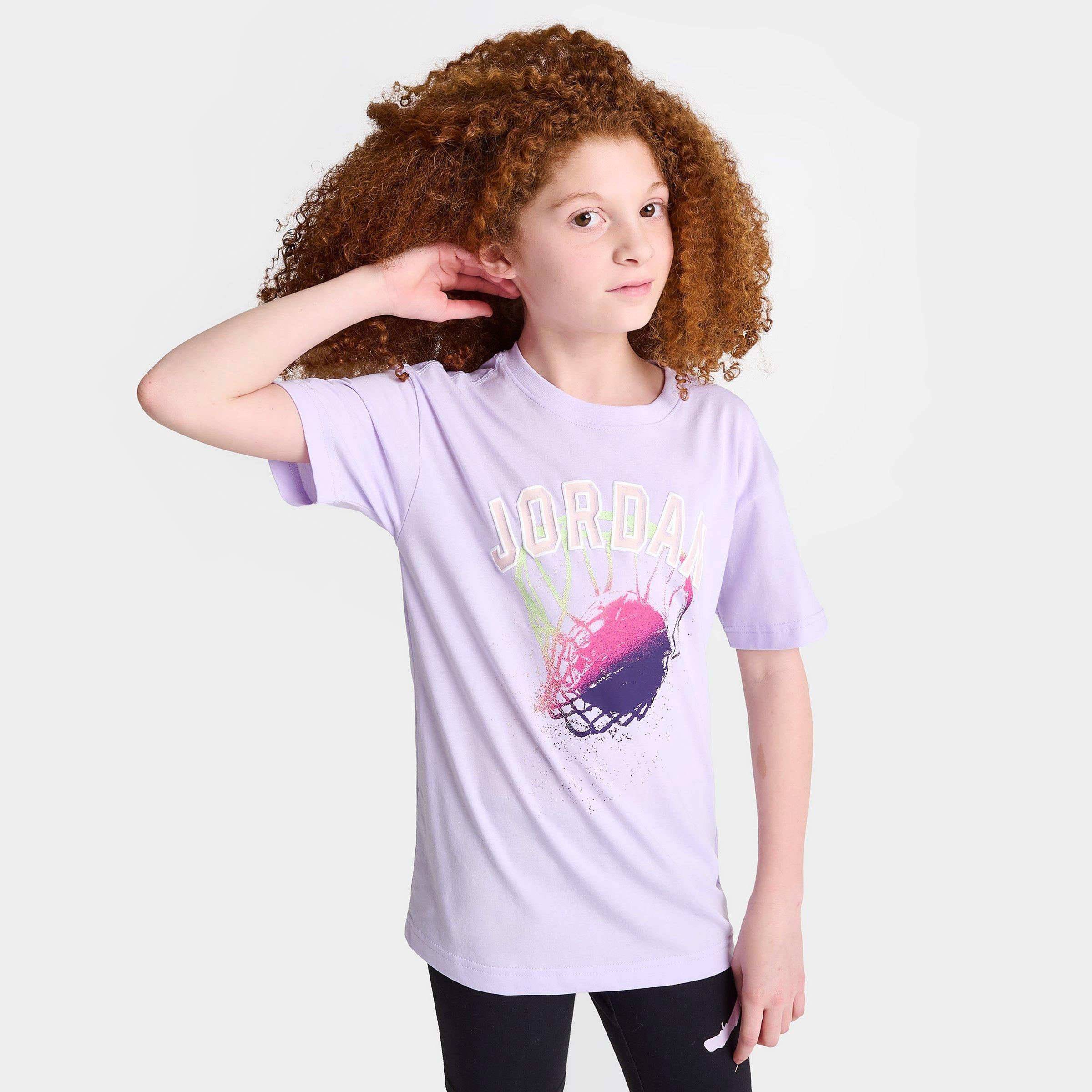 Shop Nike Jordan Kids' Hoop Style T-shirt In Violet Frost