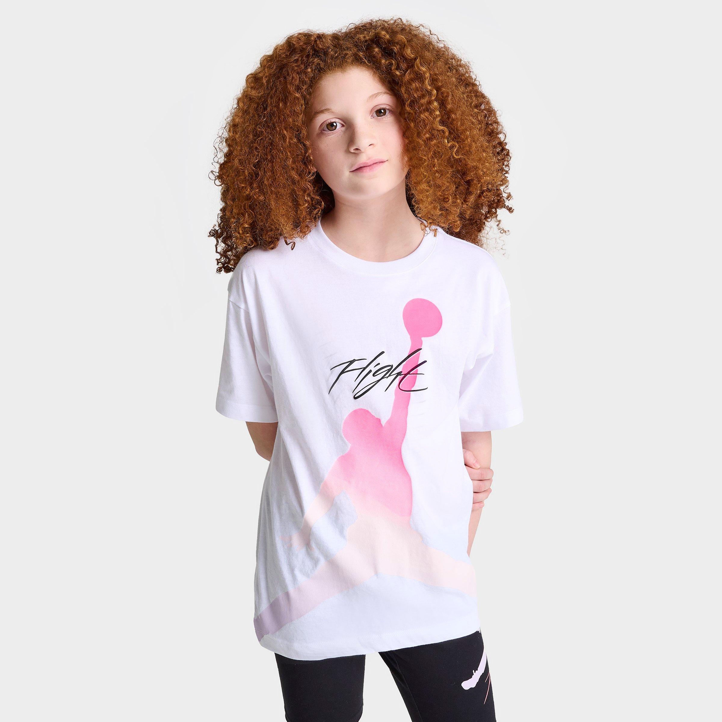Shop Nike Jordan Girls' Jumpman Fade Flight T-shirt In White
