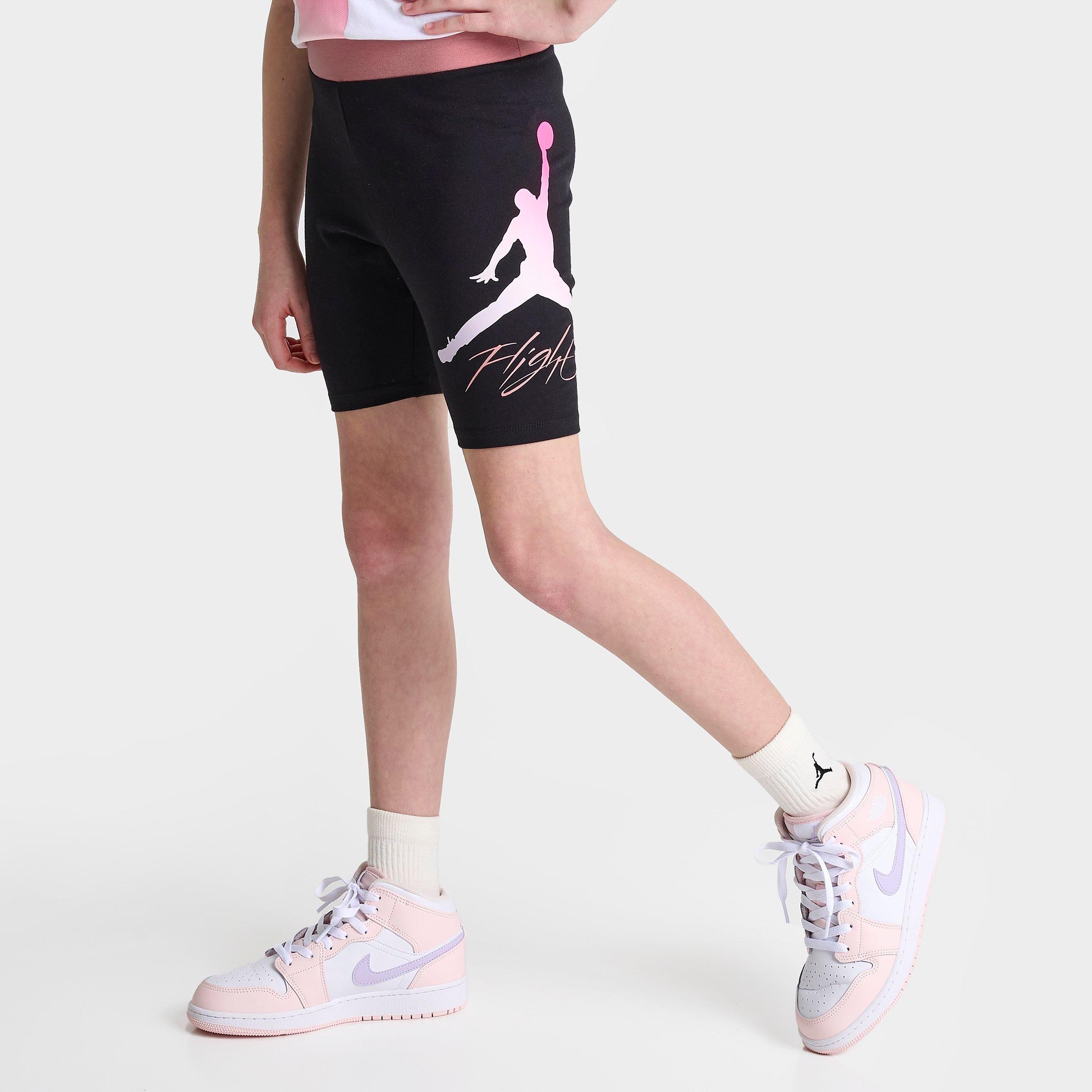 Shop Nike Jordan Girls' Jumpman Flight Bike Shorts In Black
