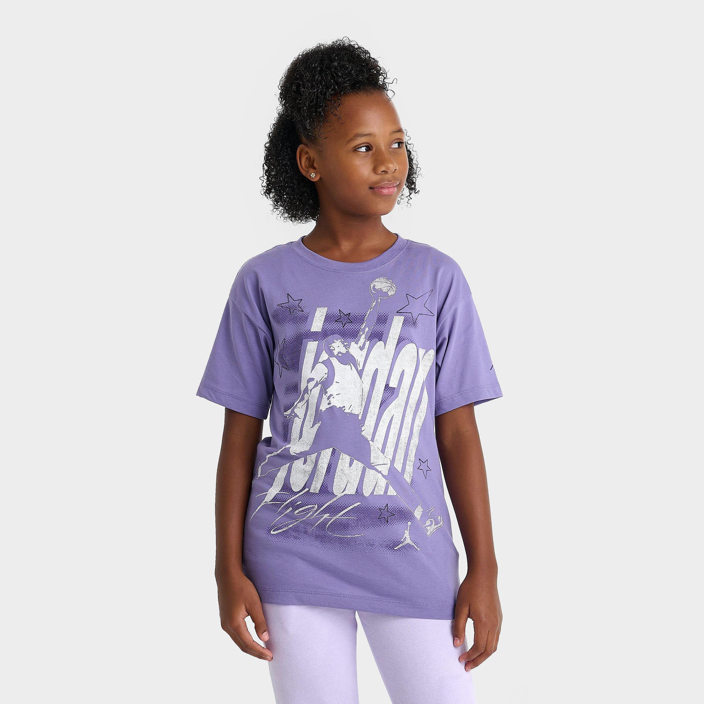 Jordan Girls' Big Kids Skyline Allstar T-Shirt in Dusty Amethyst Size: Small
