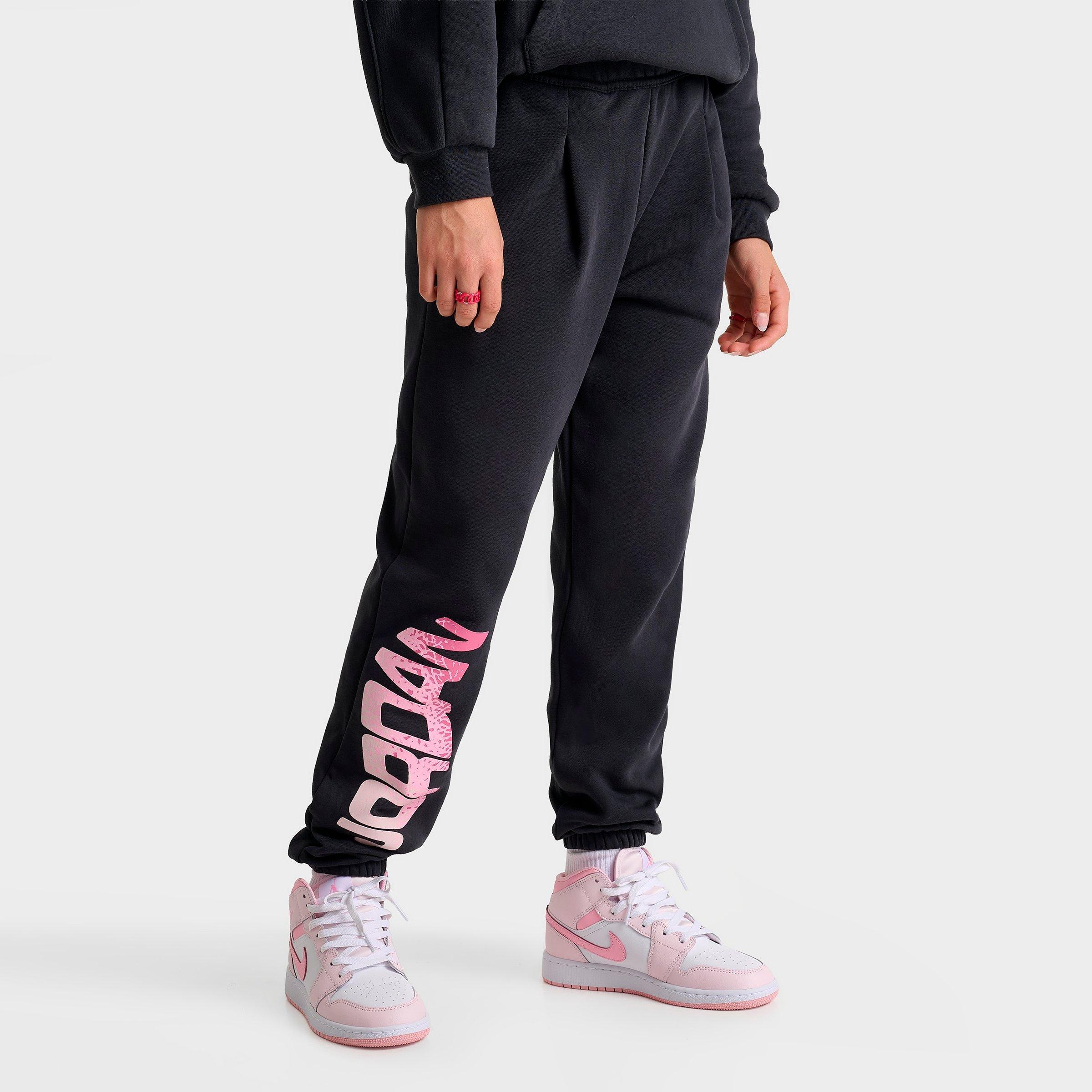 Jordan Girls' Big Kids Bubble Wave Jogger Pants in Off Noir Size: Small