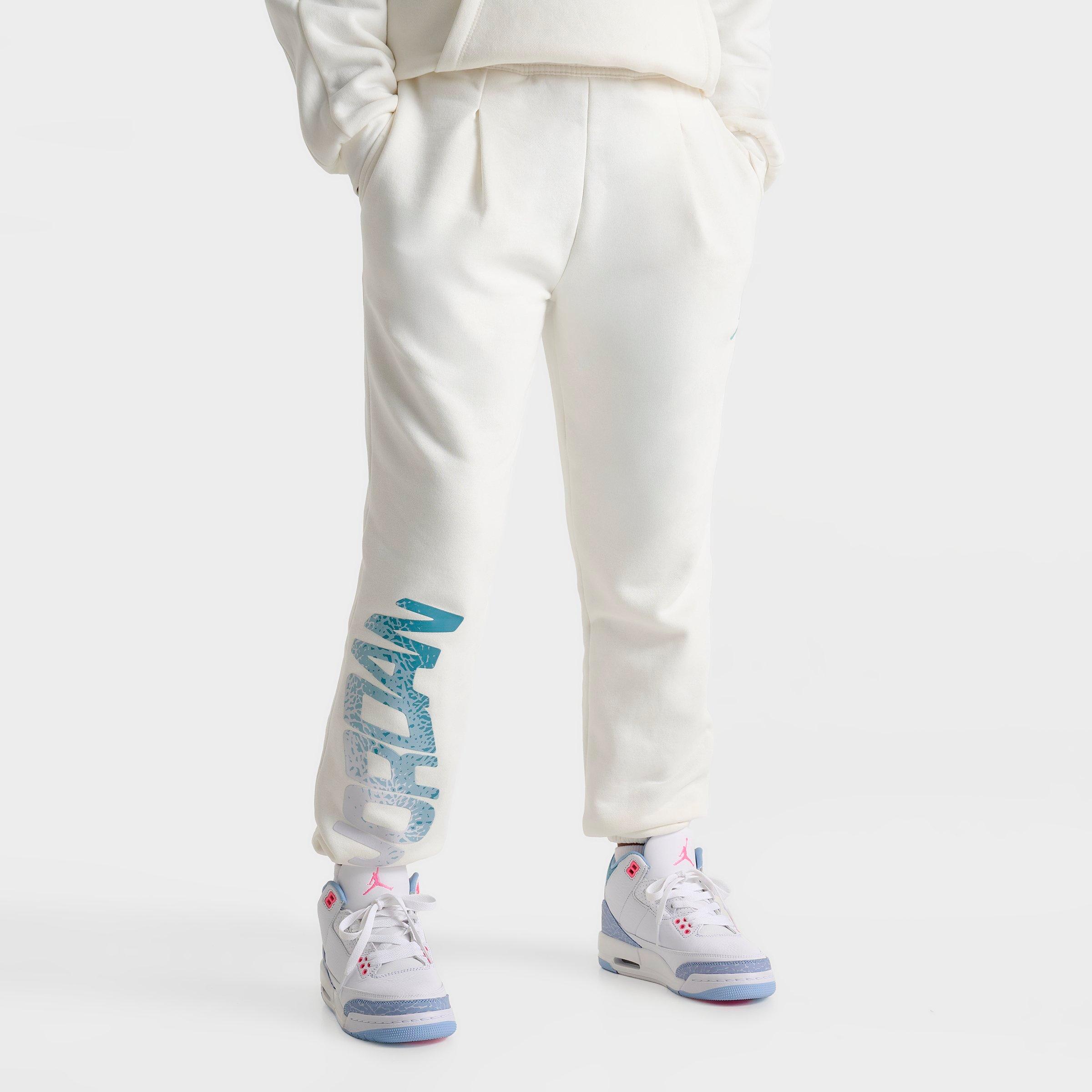 Jordan Girls' Big Kids Bubble Wave Jogger Pants in Sail Size: Small