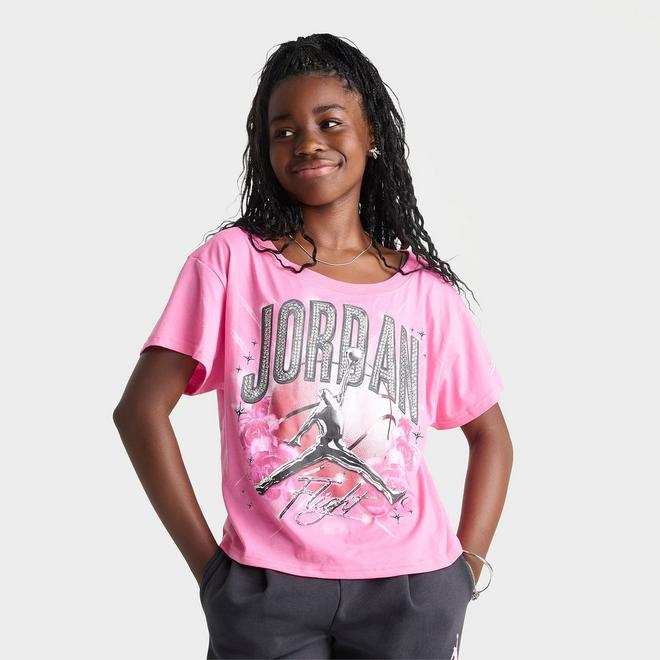 Girls' Big Kids' Jordan Rebel Rose Cropped T-Shirt
