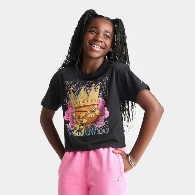Girls' Big Kids' Jordan Greatness Crown Cropped T-Shirt