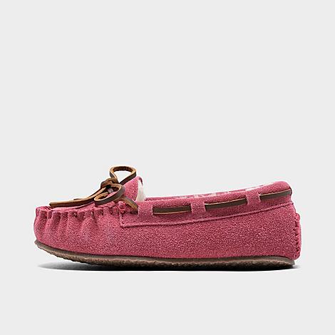 Minnetonka Babies'  Girls' Toddler Cassie Moccasin Slippers In Hot Pink