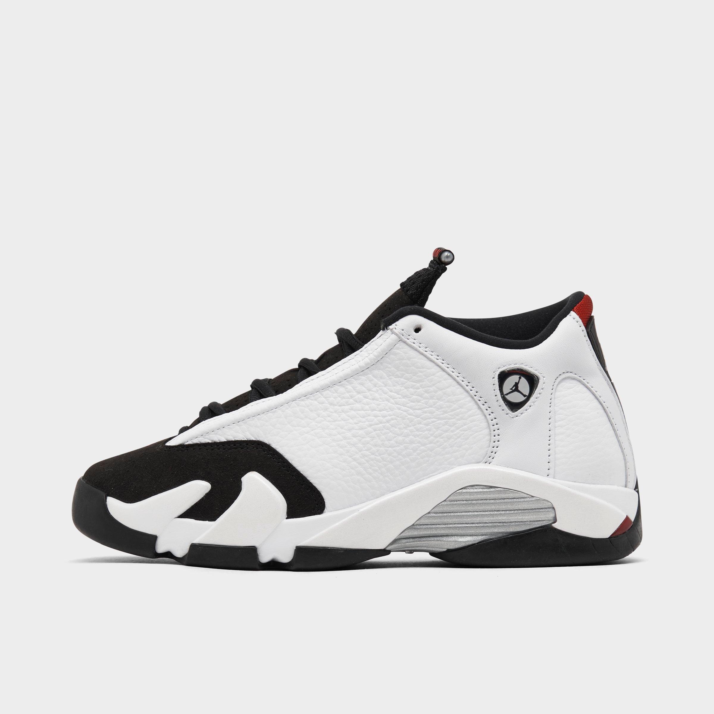 Jordan Big Kids' Air Retro 14 Basketball Shoes in Black/White/White Size 7.0 Leather