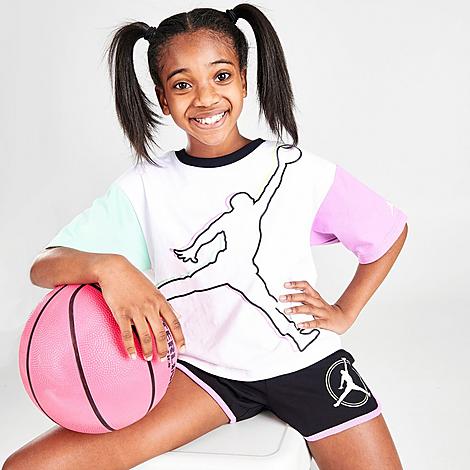 Nike Kids' Jordan Girls' J's Are For Girls Colorblock Jumpman T-shirt In White/multi