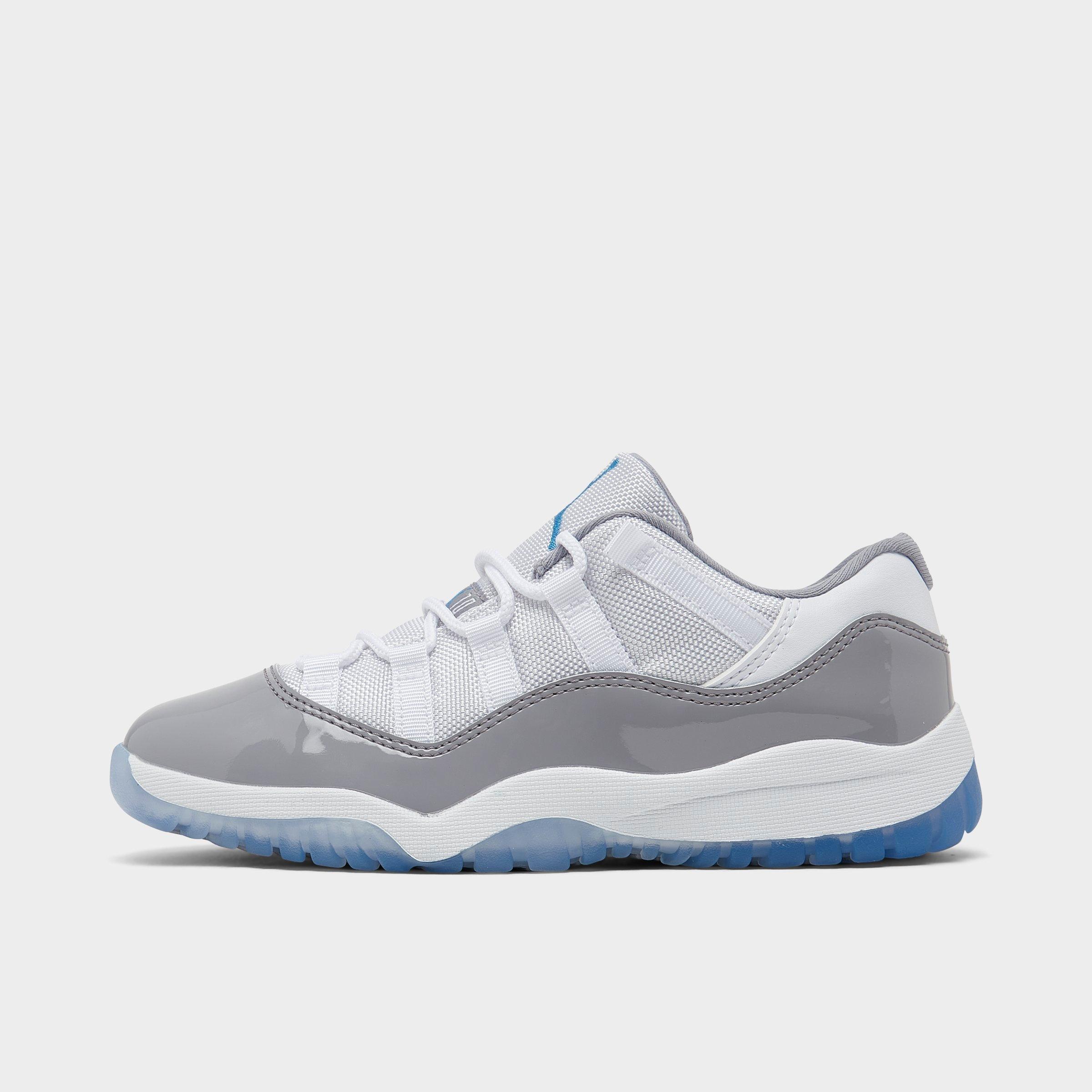 Nike Jordan Little Kids' Air Retro 11 Low Basketball Shoes In White/cement Grey/university Blue