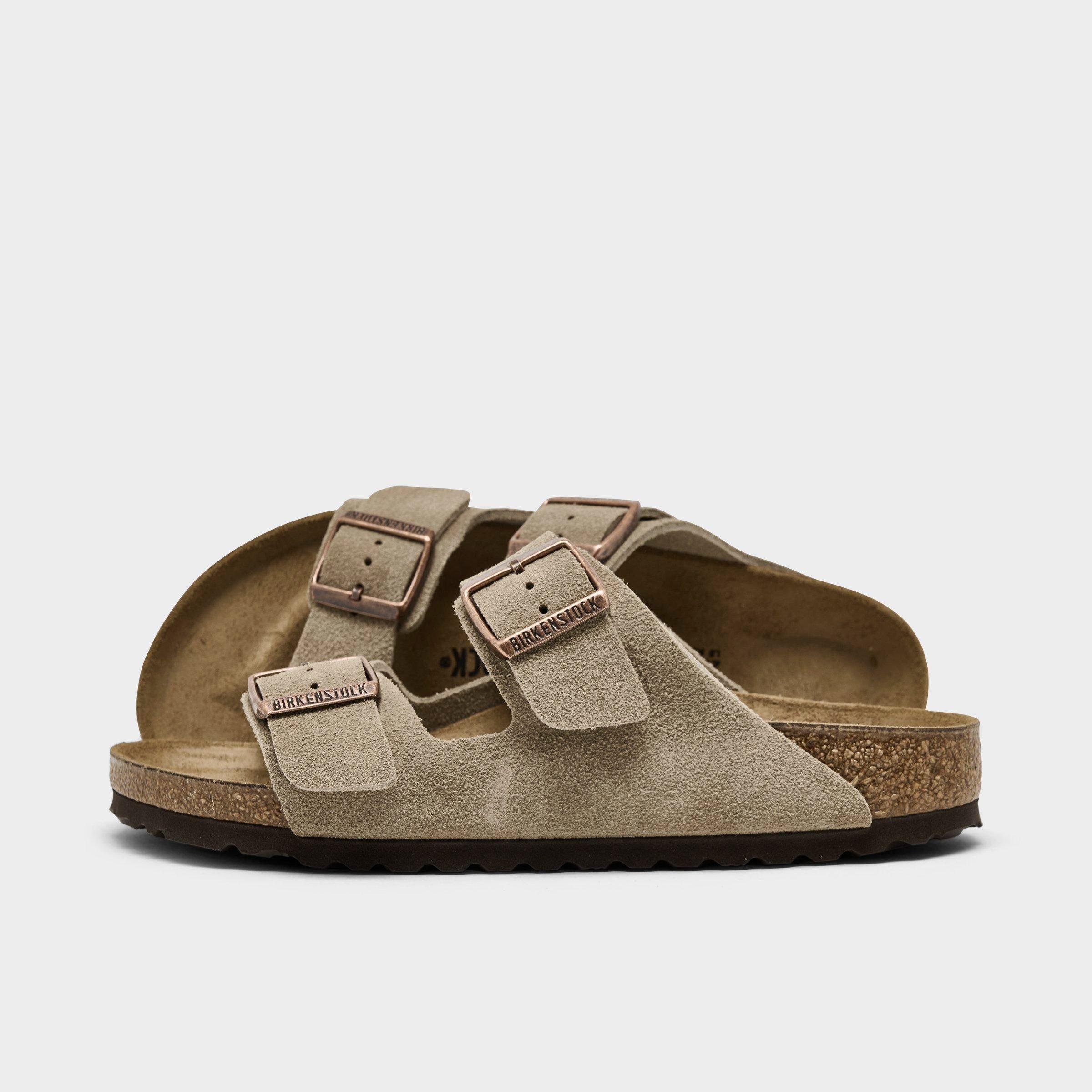 Birkenstock Women's Arizona Birkibuc Sandals in Taupe Size: 5.0
