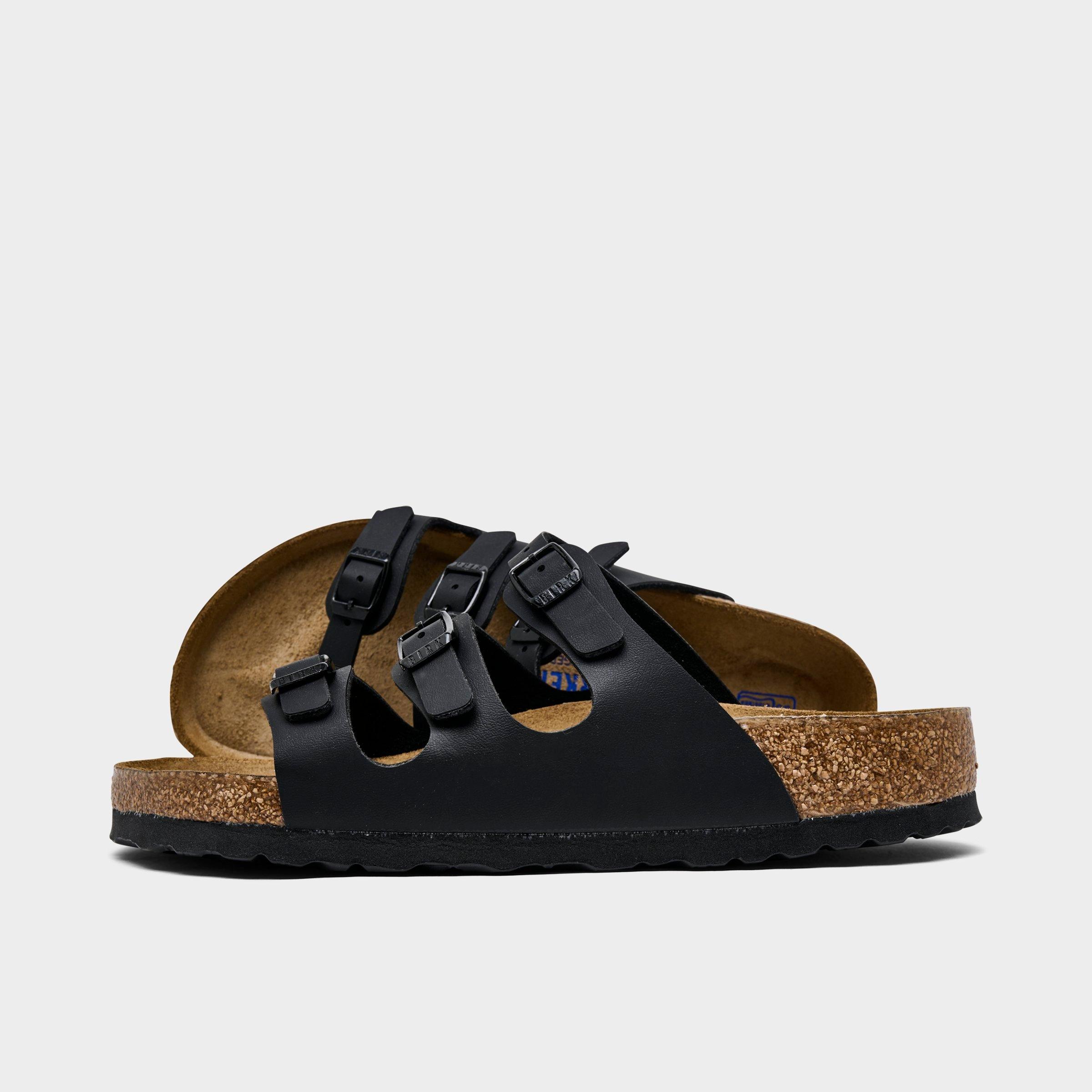 Birkenstock Women's Florida Birko-Flor Nubuck Soft Footbed Sandals in Black Size: 5.0