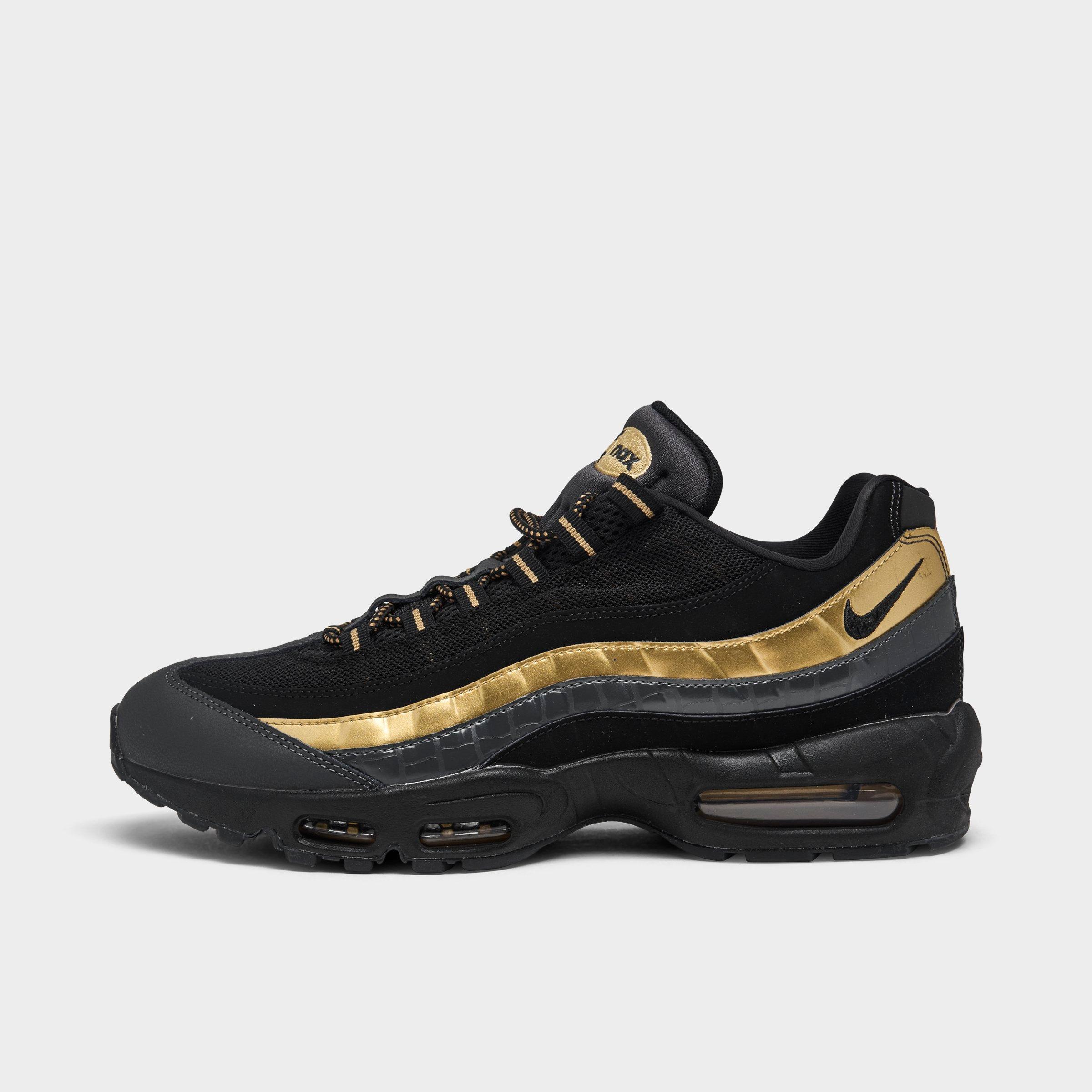 Nike Air Max 95 Premium In Black/black/metallic Gold/anthracite