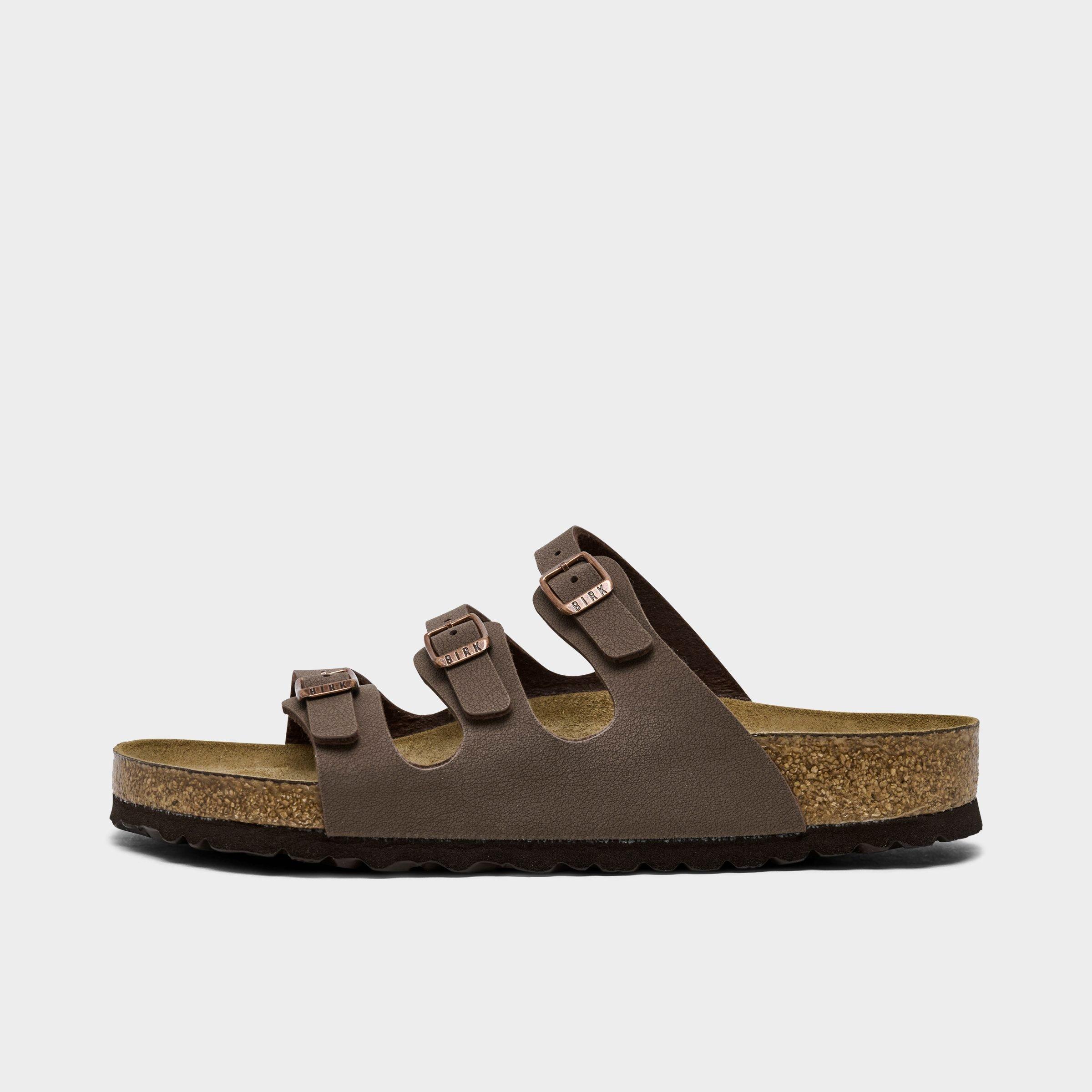 Birkenstock Women's Florida Birko-Flor Nubuck Soft Footbed Sandals in Mocha Size: 5.0