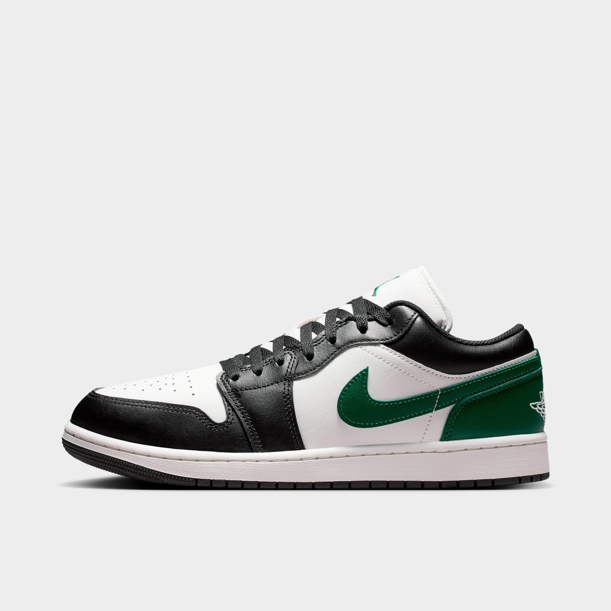 Jordan Men's Air Retro 1 Low Casual Shoes in Black/Gorge Green/Summit White Size: 12.0