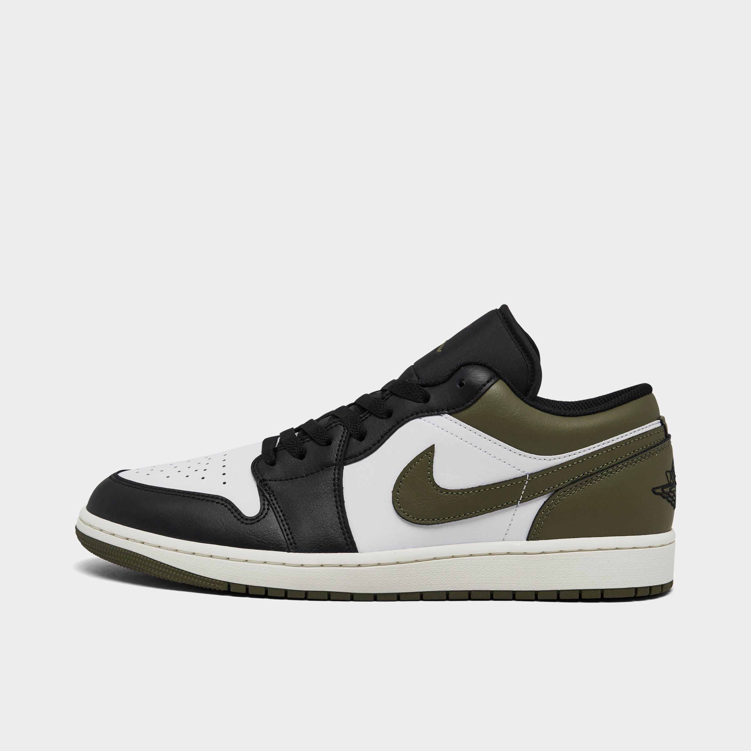 Nike Air Jordan 1 Low Sneakers Black / Medium Olive In Multi