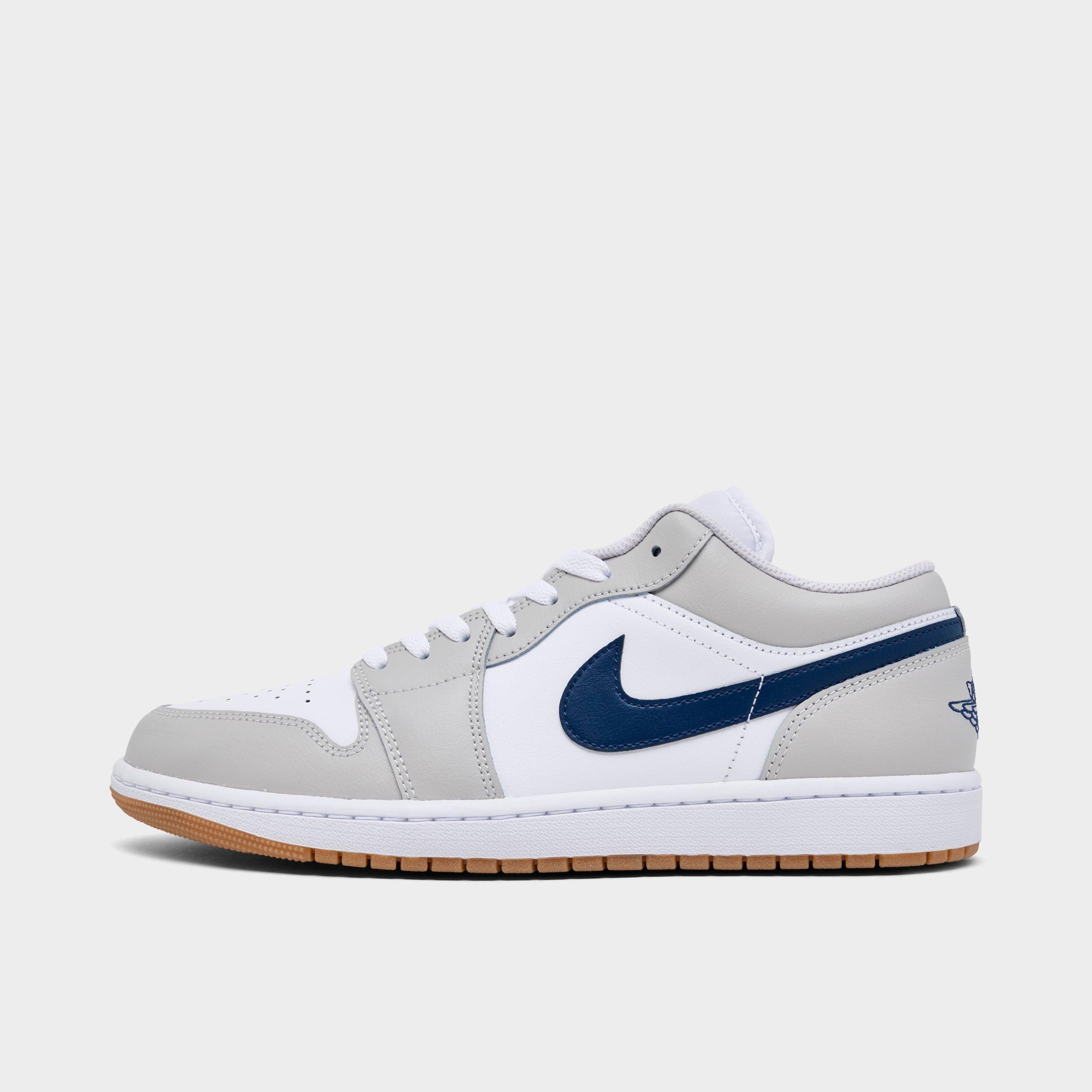 Jordan Men's Air Retro 1 Low Casual Shoes in White/Neutral Grey/Gum Medium Brown Size: 7.5