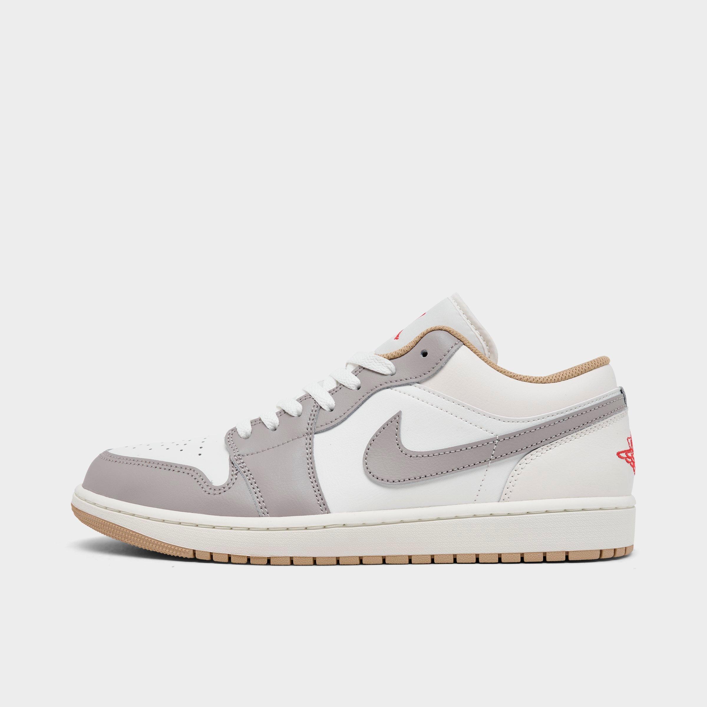 Jordan Men's Air Retro 1 Low Casual Shoes in Sail/College Grey/Hemp Size: 7.5