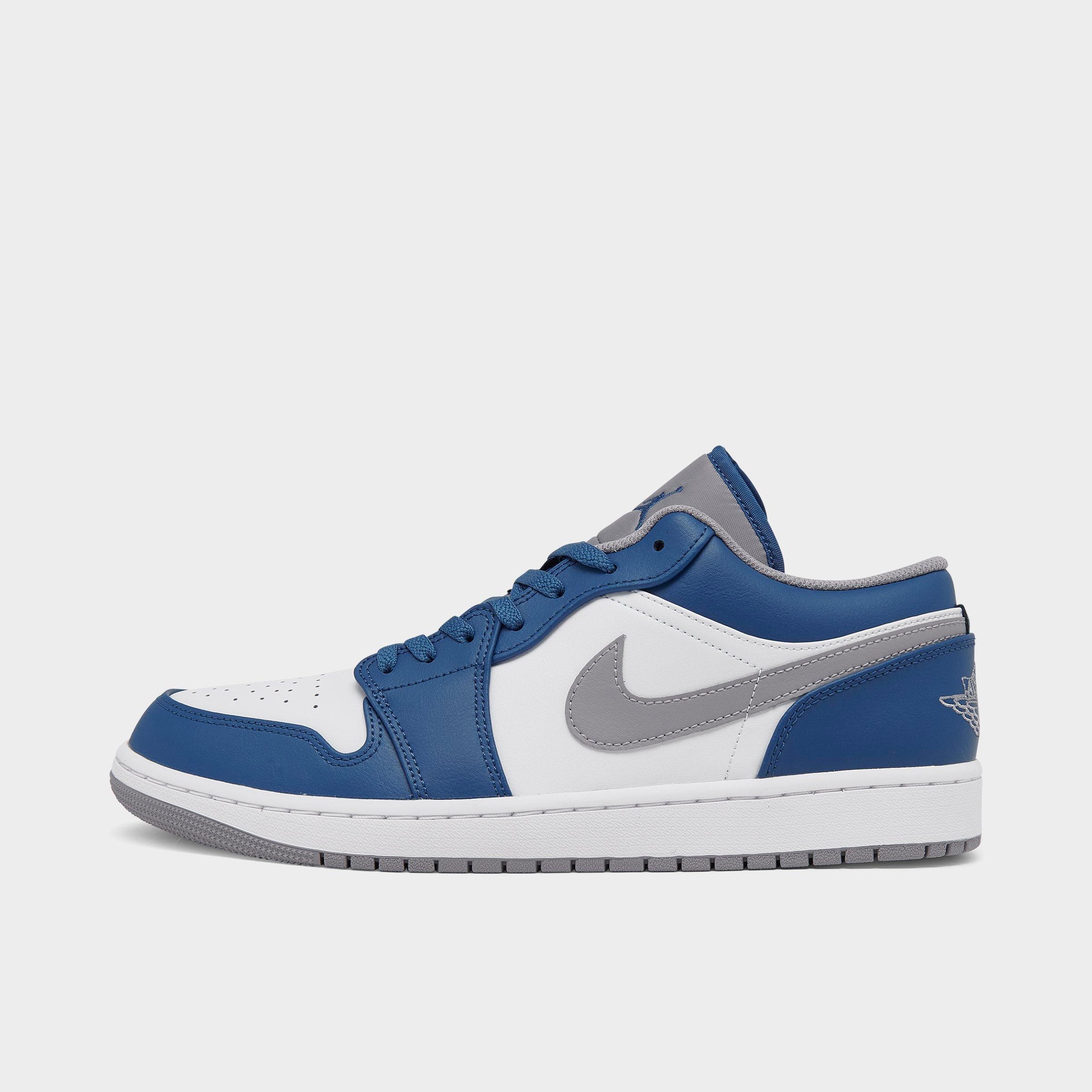 Nike Jordan Air Retro 1 Low Casual Shoes In True Blue/cement Grey/white
