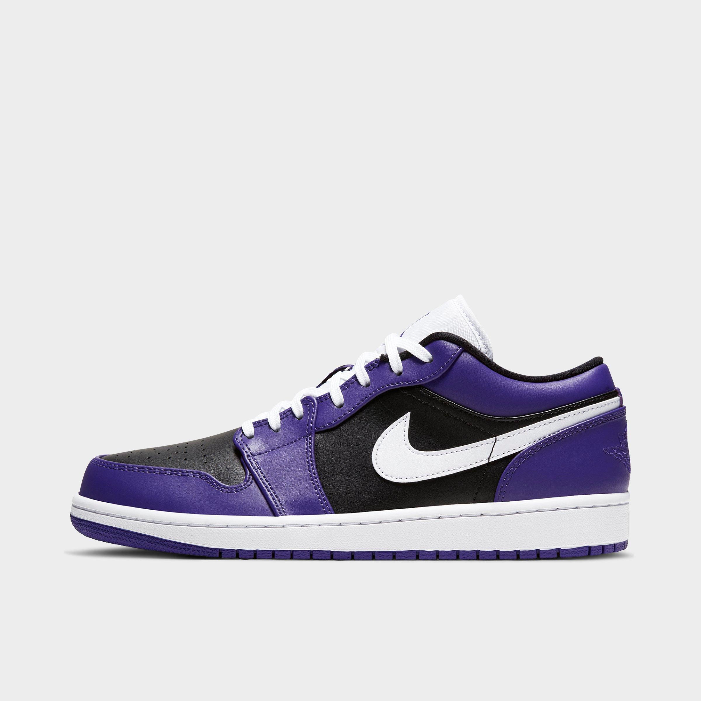 UPC 193658235129 product image for Men's Air Jordan Retro 1 Low Casual Shoes in Purple Size 8.0 Leather | upcitemdb.com