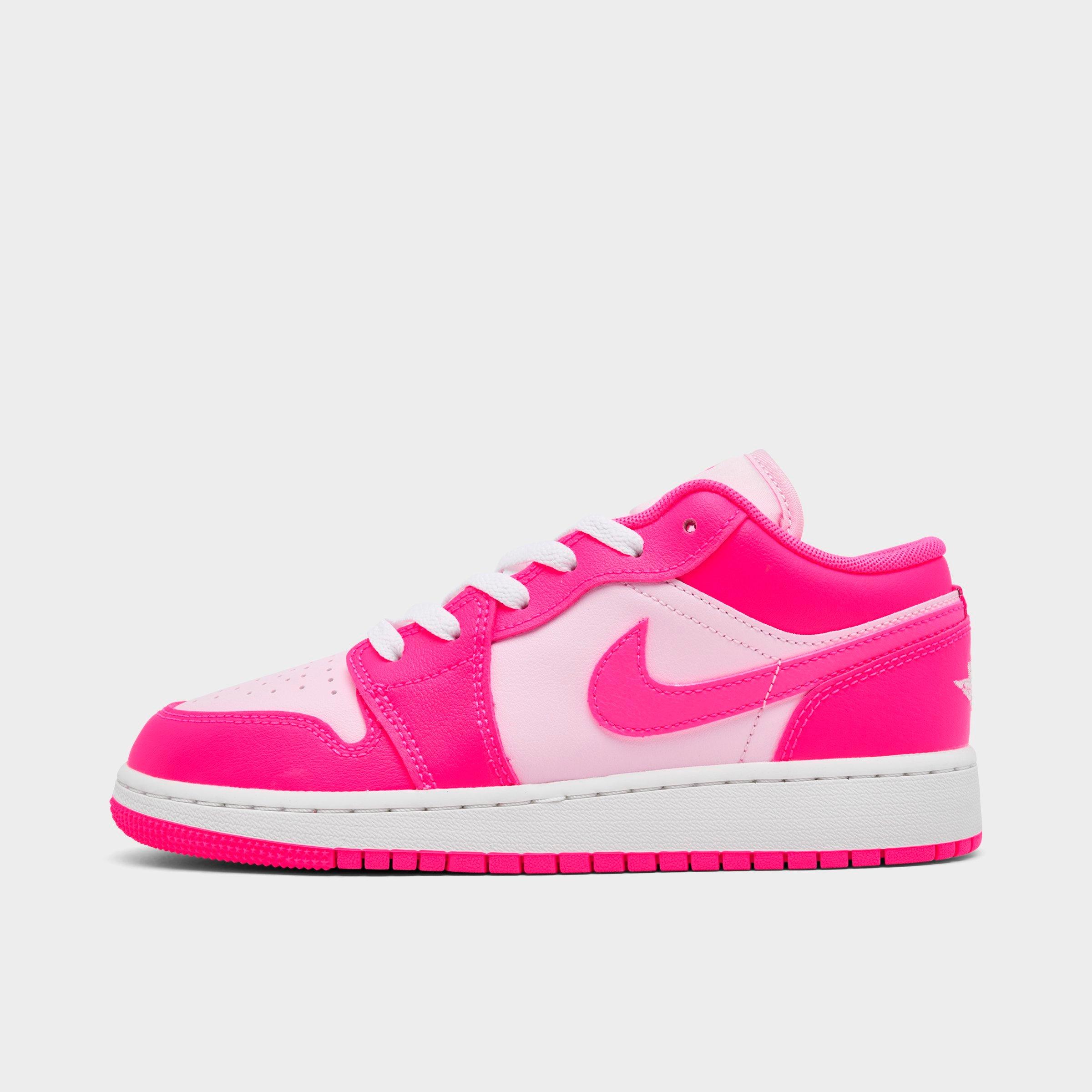 Nike Jordan Big Kids' Air Retro 1 Low Casual Shoes In Pink Foam/hyper Pink/summit White