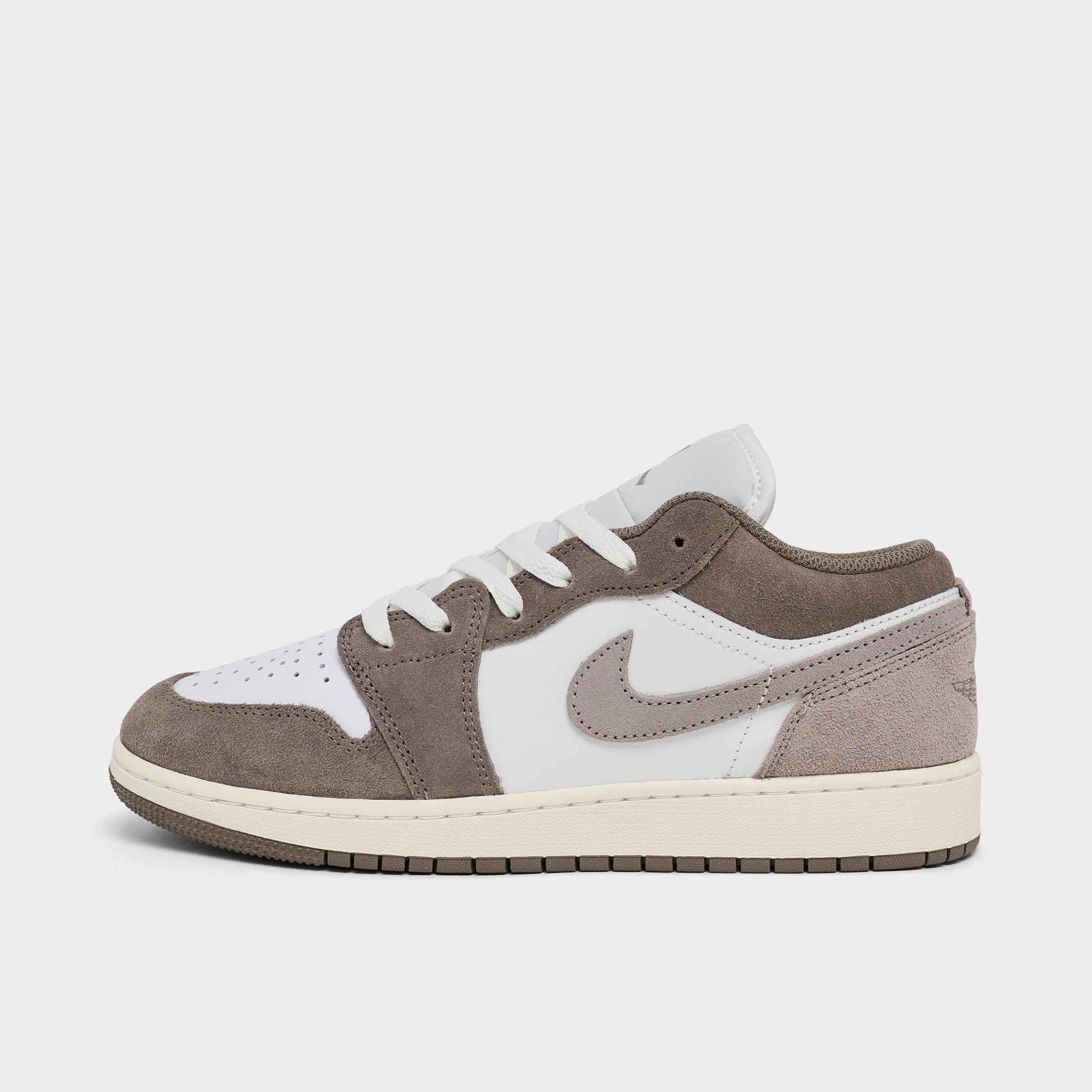 Jordan Big Kids Air Retro 1 Low Casual Shoes in Olive Grey/Enigma Stone/Summit White Size: 3.5