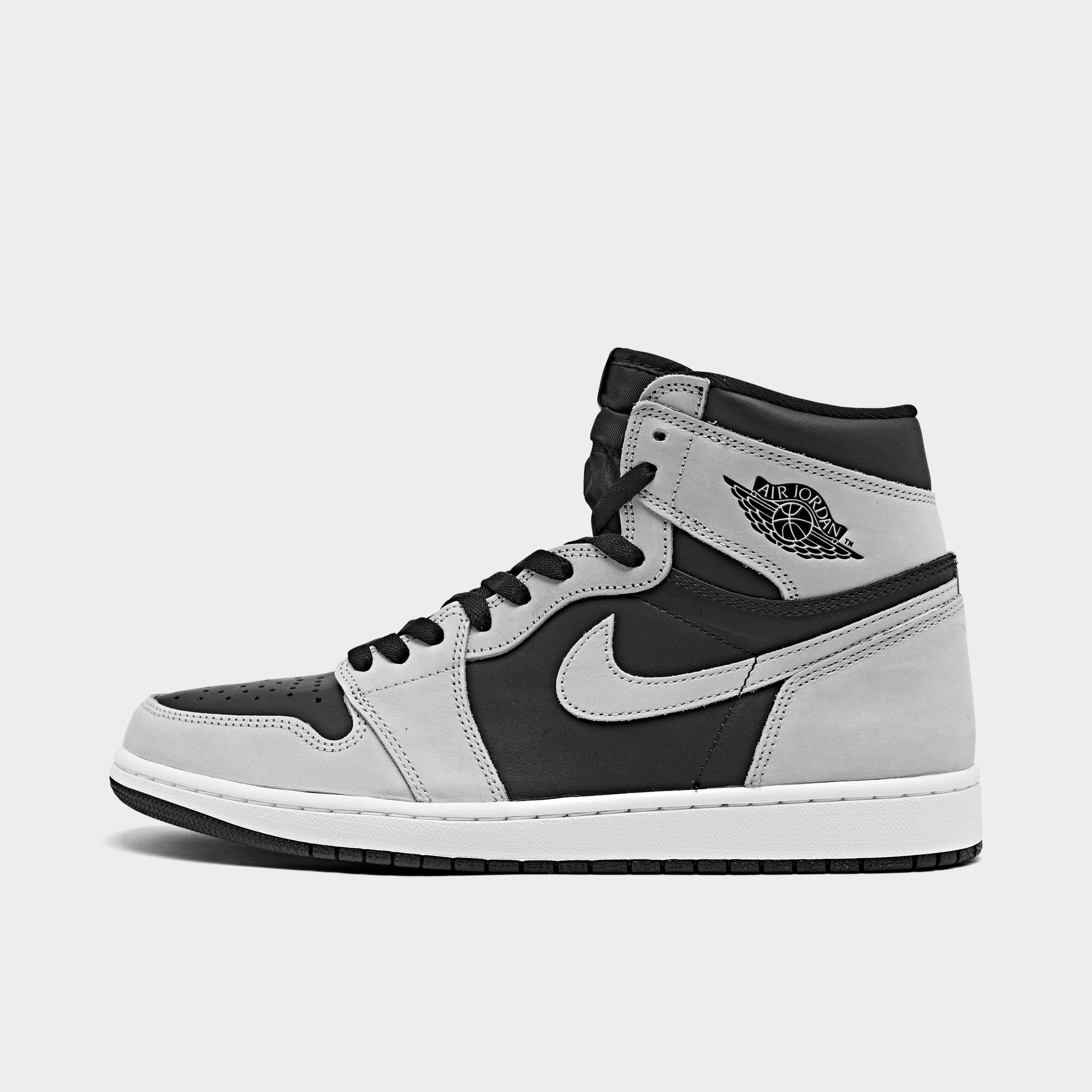 Nike Jordan Air Retro 1 High Og Casual Shoes In Black/light Smoke Grey/white