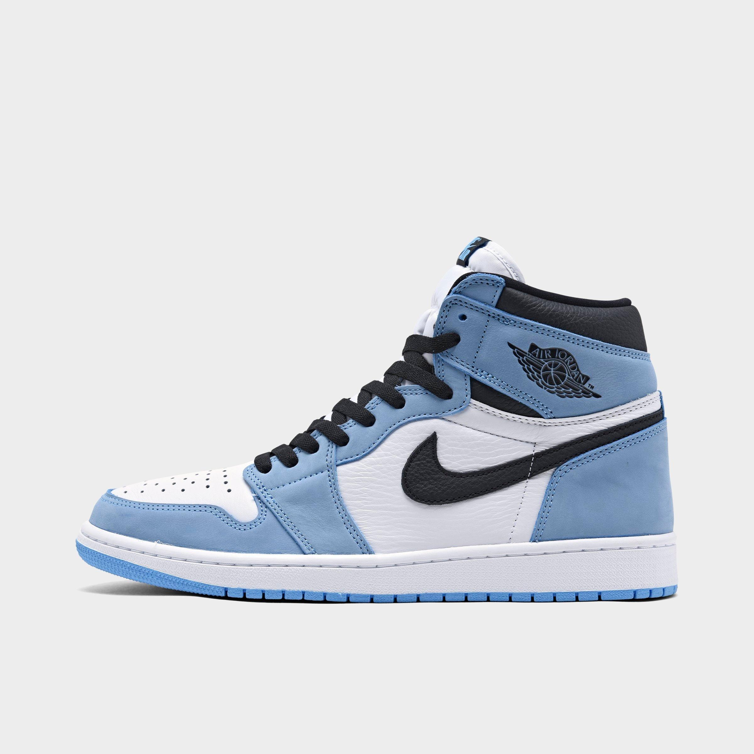 Nike Jordan Air Retro 1 High Og Casual Shoes In White/black/university Blue