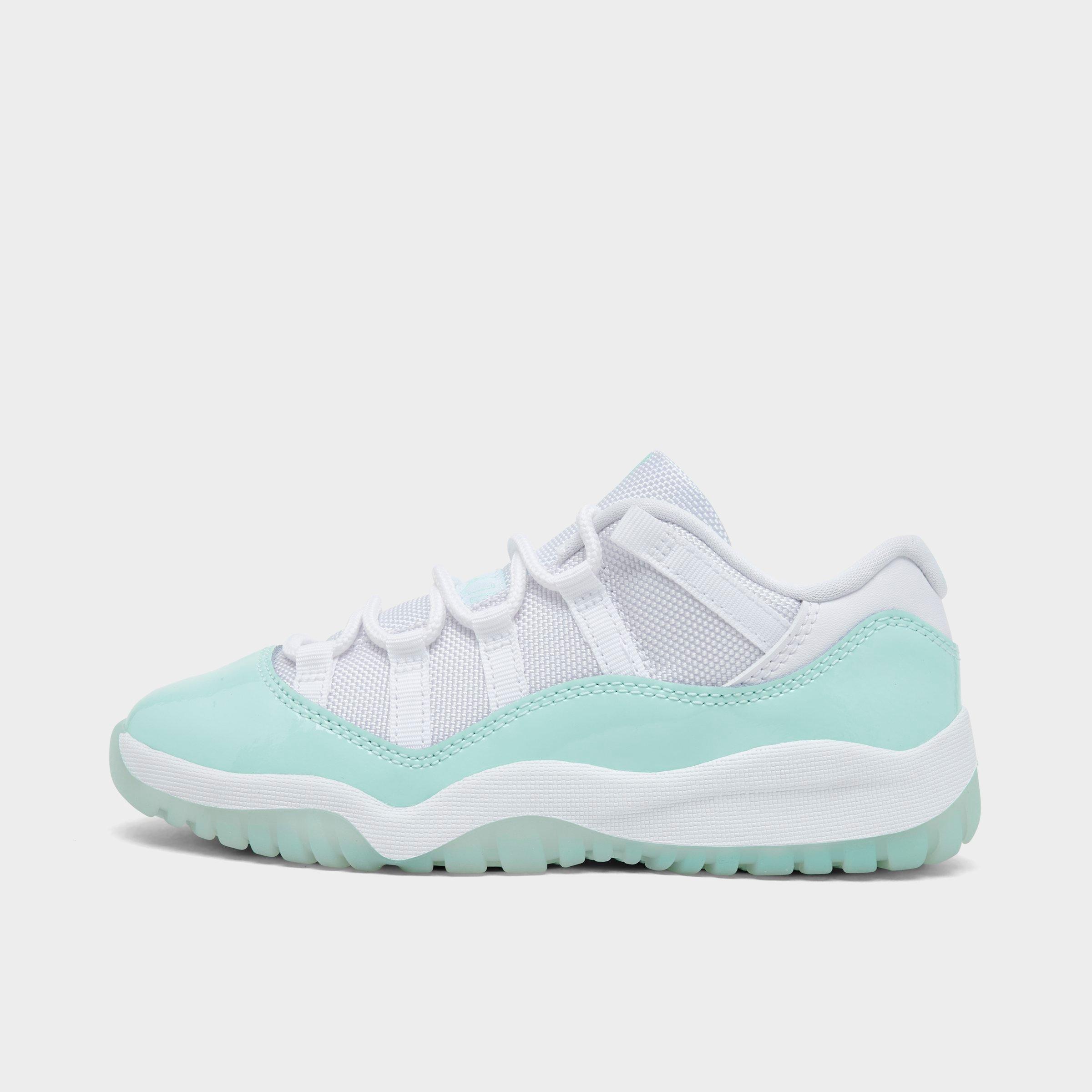 Jordan Little Kids Air Retro 11 Low Basketball Shoes in White/Igloo Size: 1.0